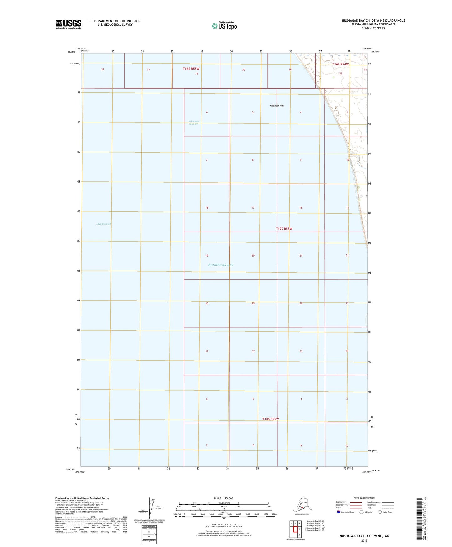 Nushagak Bay C-1 OE W NE Alaska US Topo Map Image