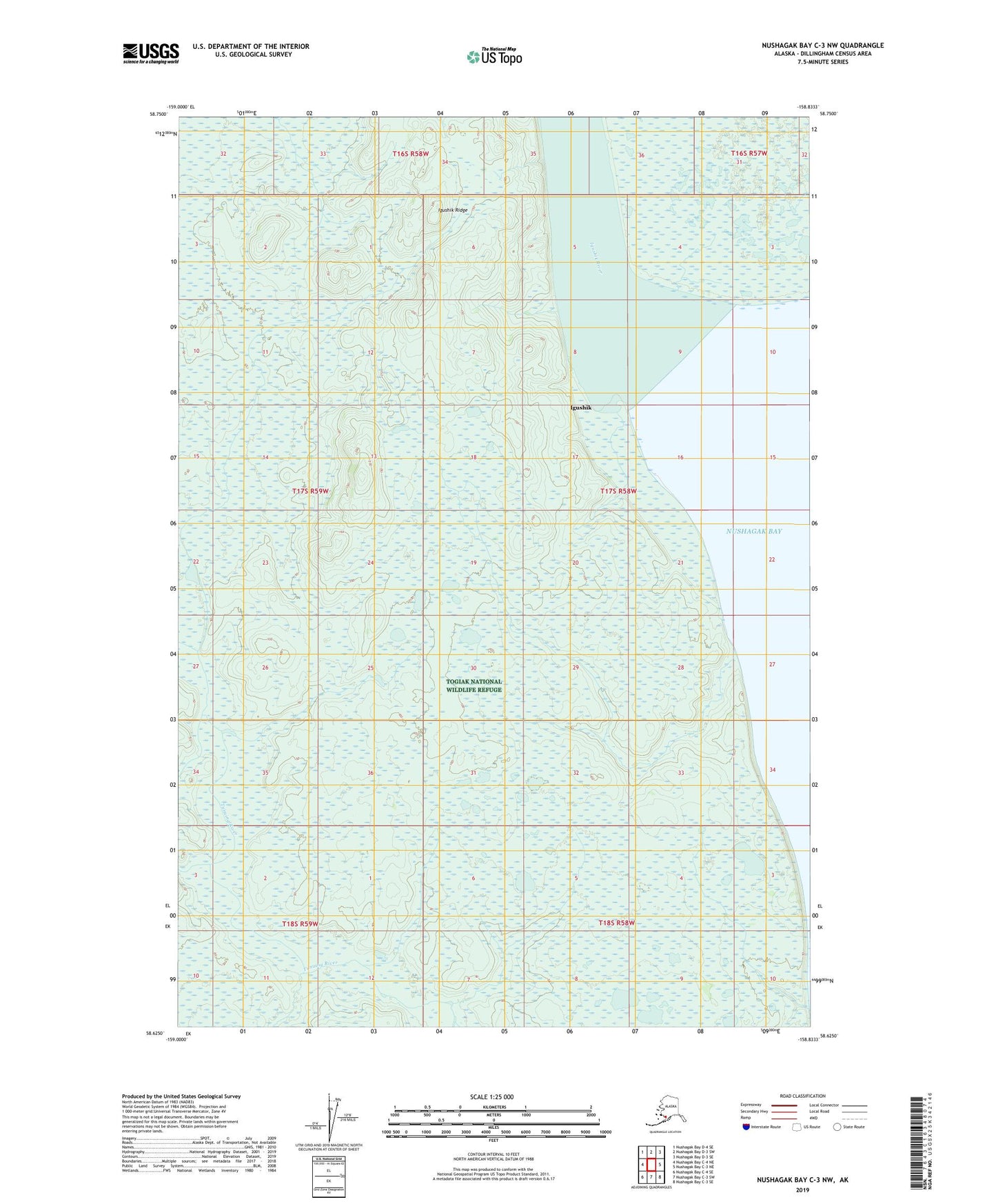 Nushagak Bay C-3 NW Alaska US Topo Map Image