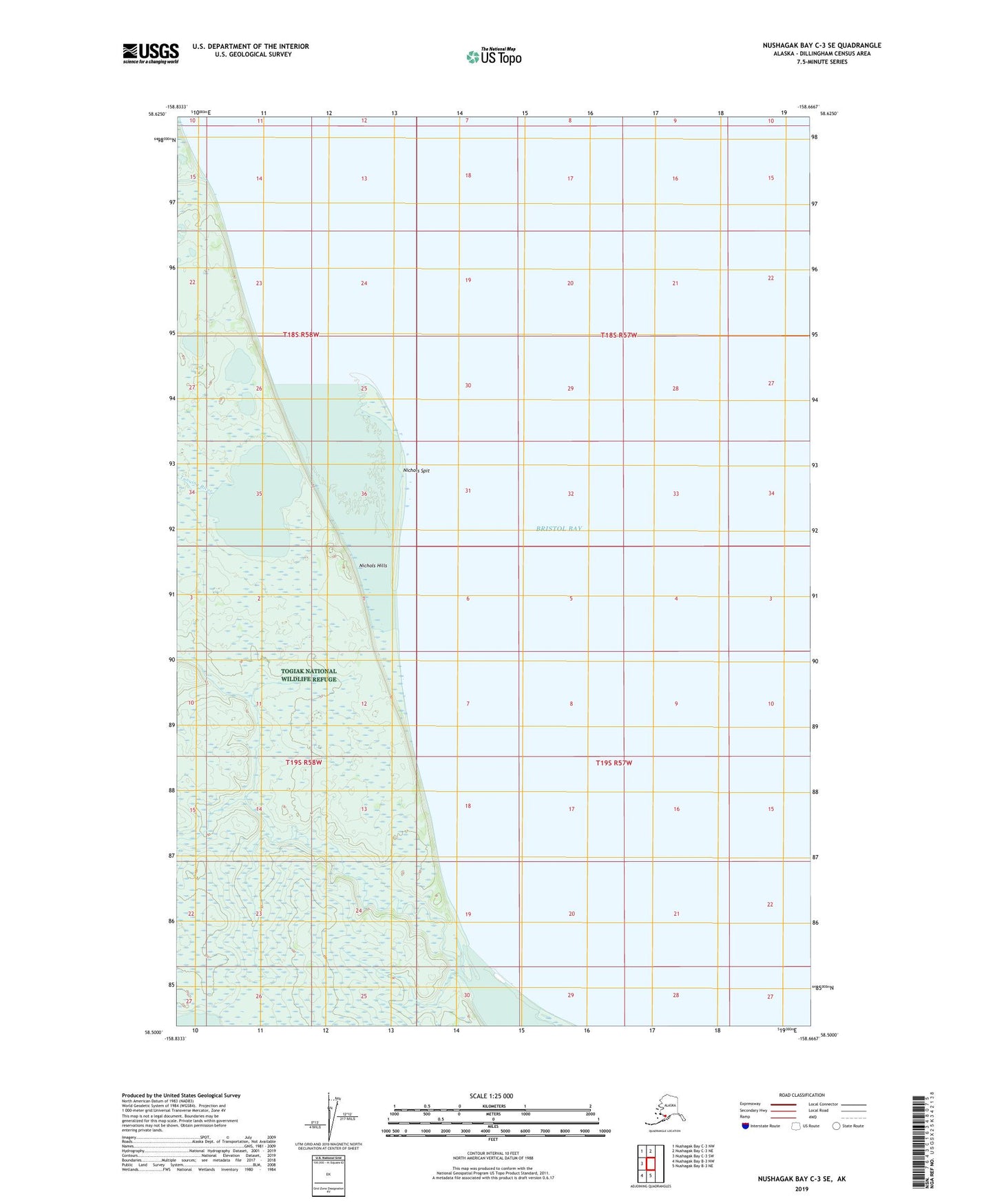 Nushagak Bay C-3 SE Alaska US Topo Map Image
