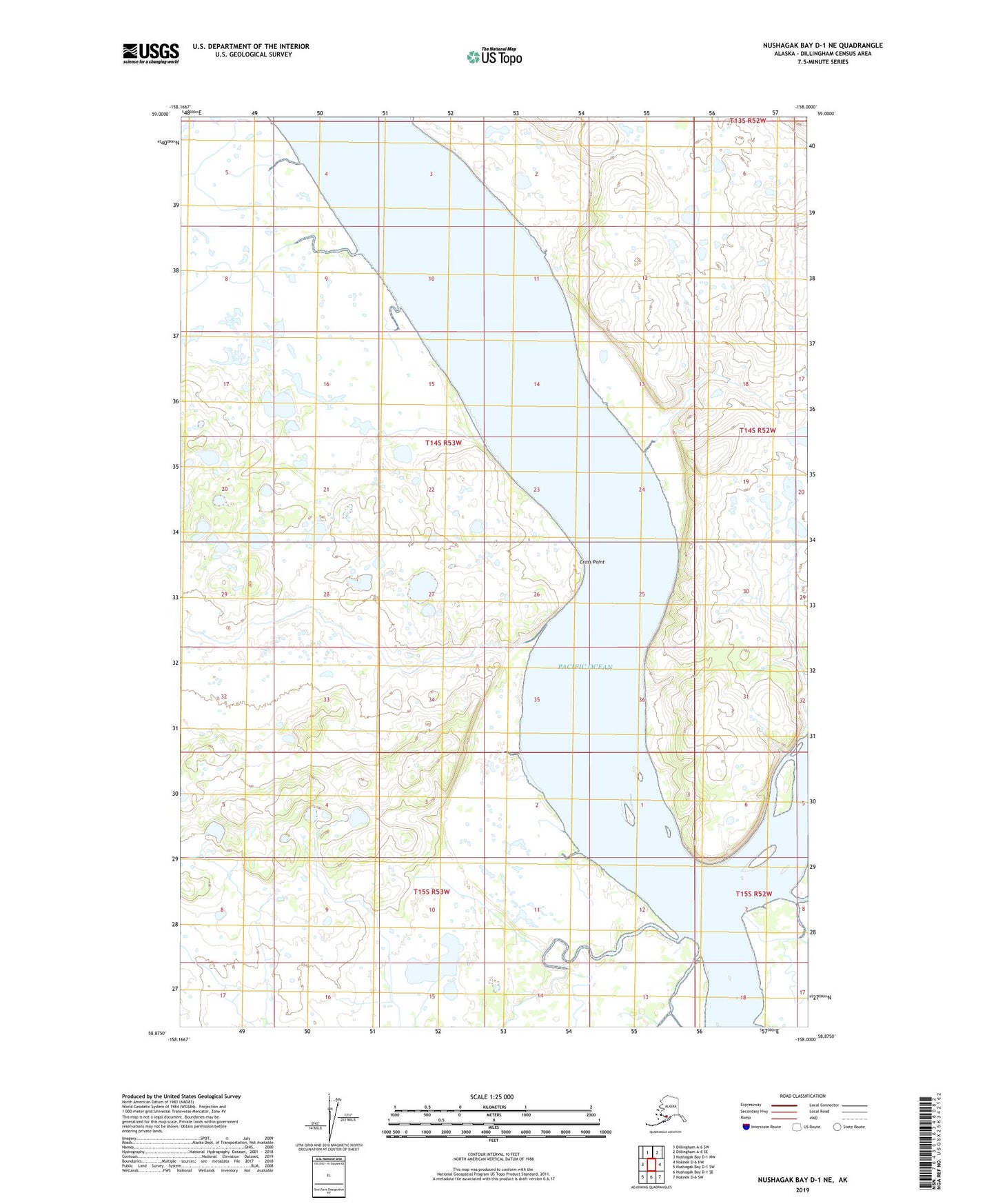 Nushagak Bay D-1 NE Alaska US Topo Map Image