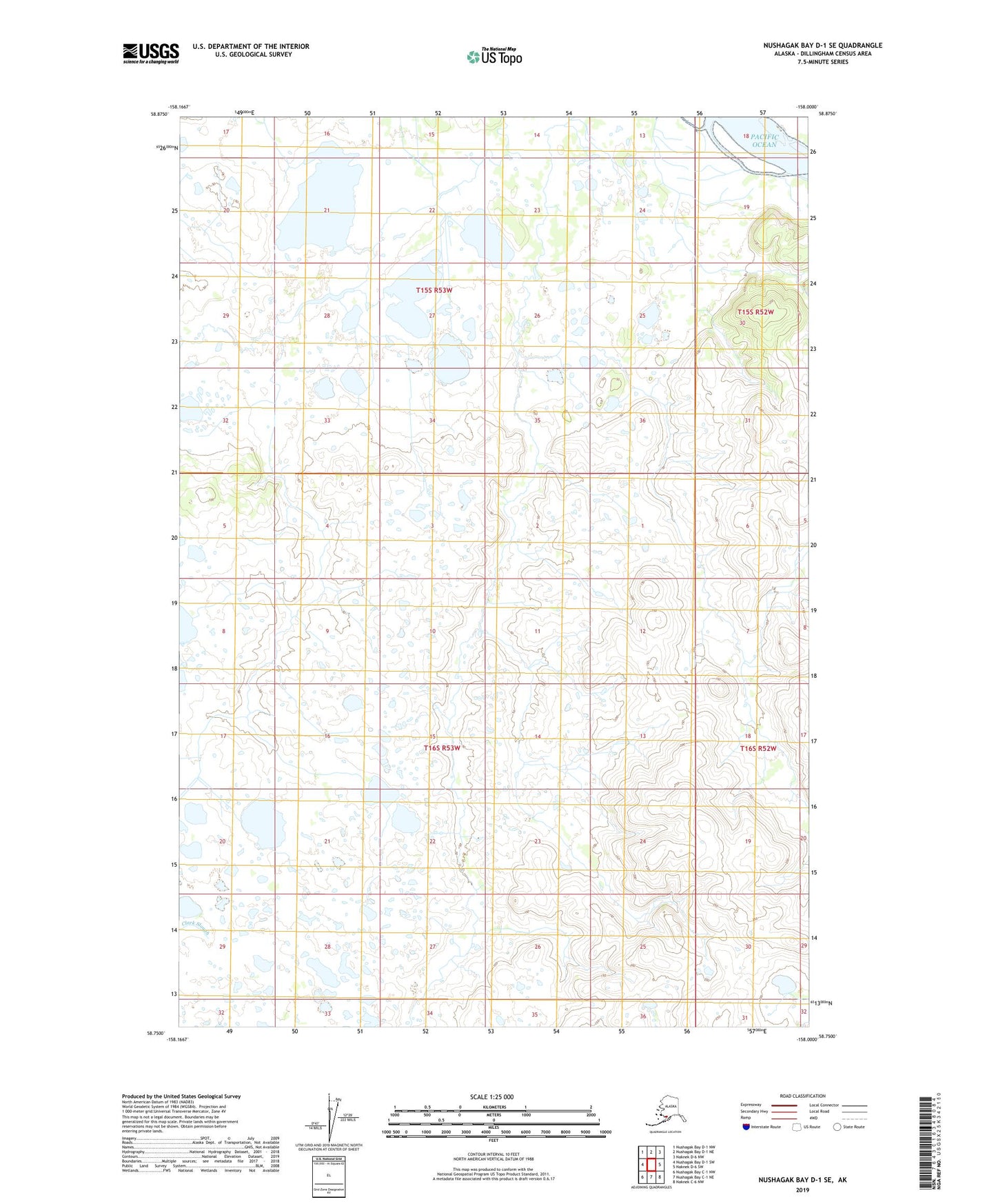 Nushagak Bay D-1 SE Alaska US Topo Map Image