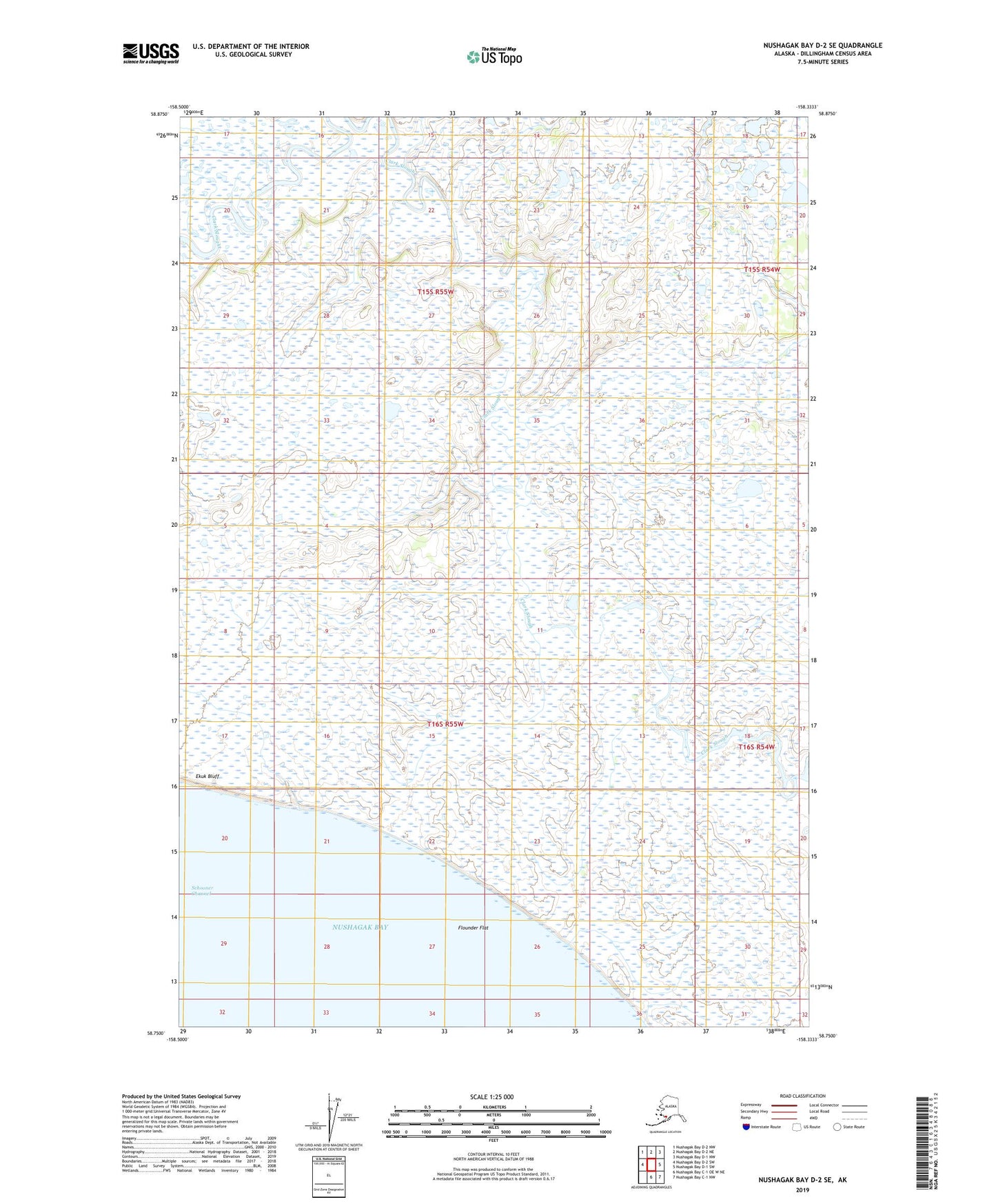 Nushagak Bay D-2 SE Alaska US Topo Map Image