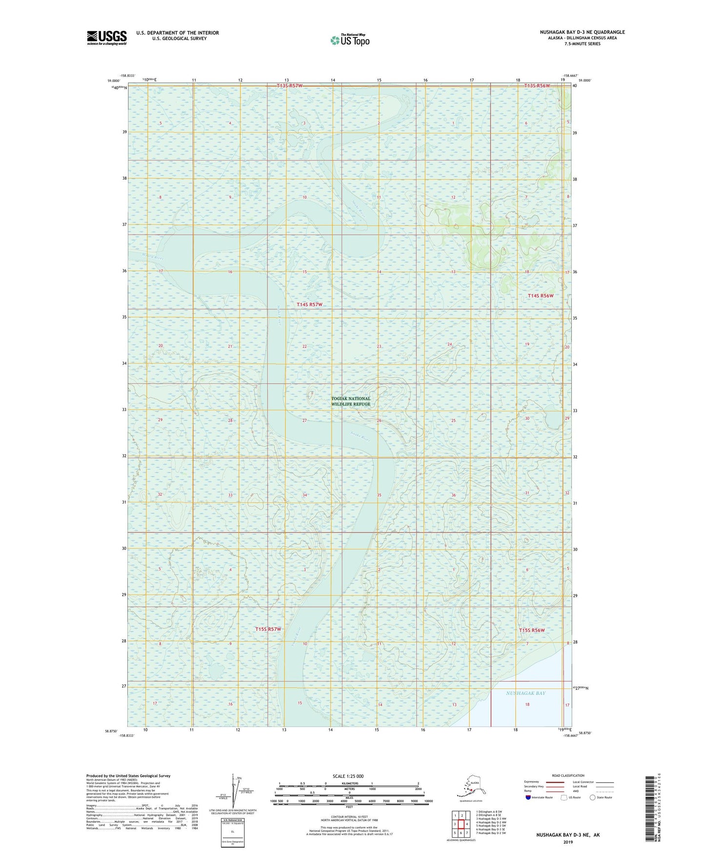 Nushagak Bay D-3 NE Alaska US Topo Map Image