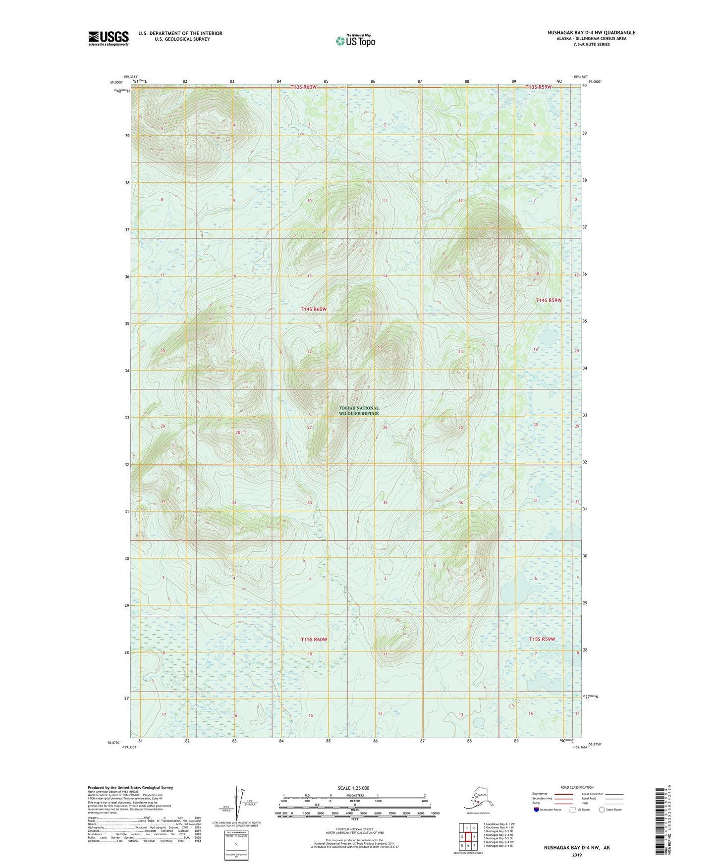 Nushagak Bay D-4 NW Alaska US Topo Map Image