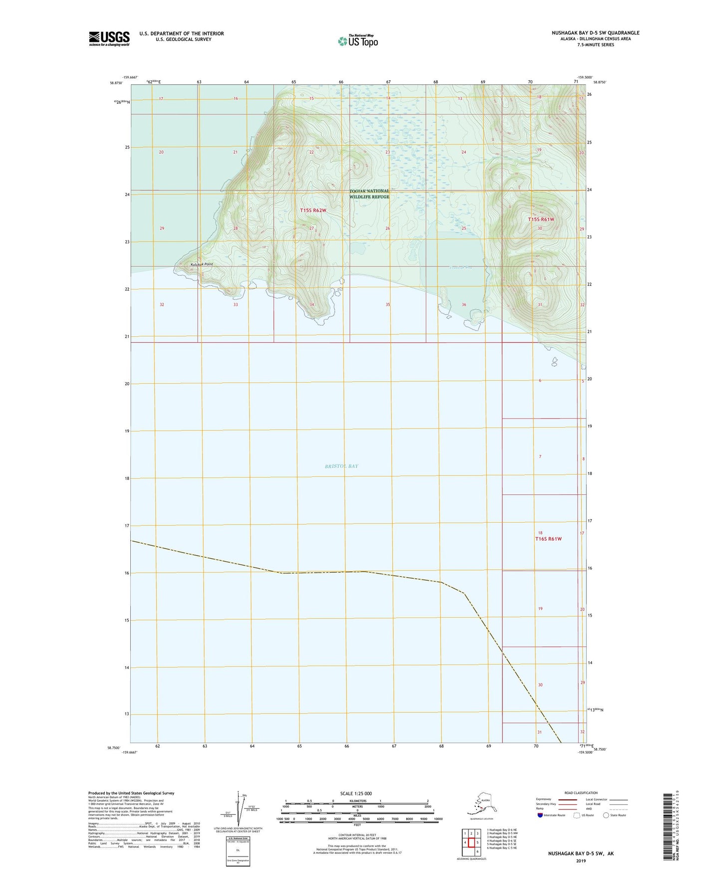 Nushagak Bay D-5 SW Alaska US Topo Map Image