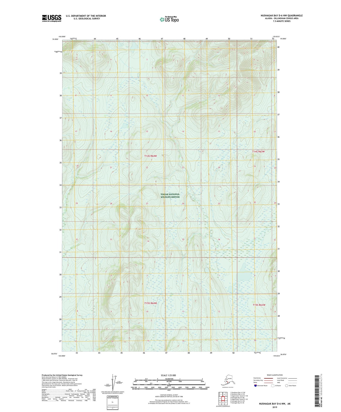 Nushagak Bay D-6 NW Alaska US Topo Map Image