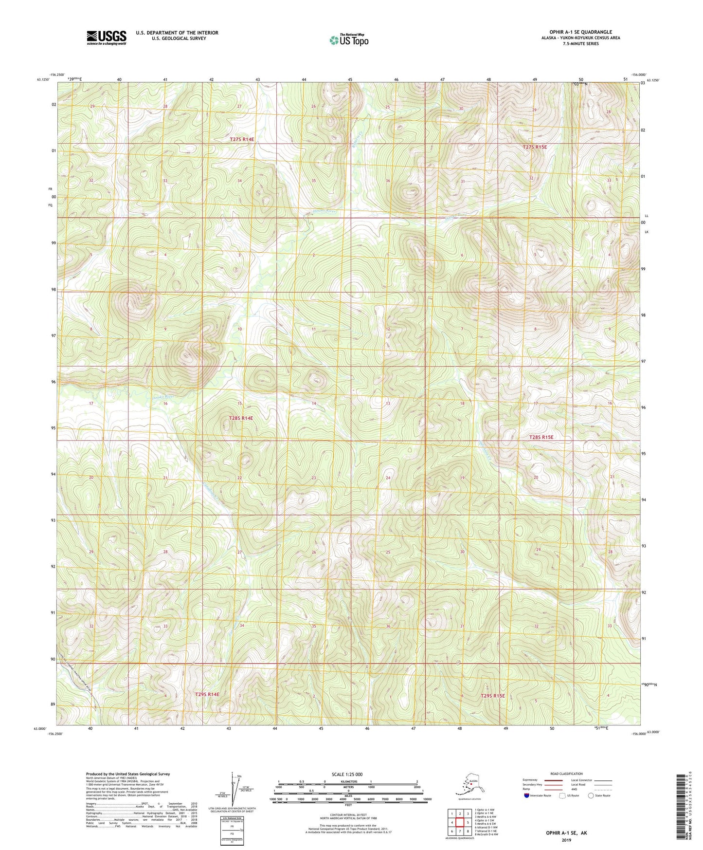 Ophir A-1 SE Alaska US Topo Map Image