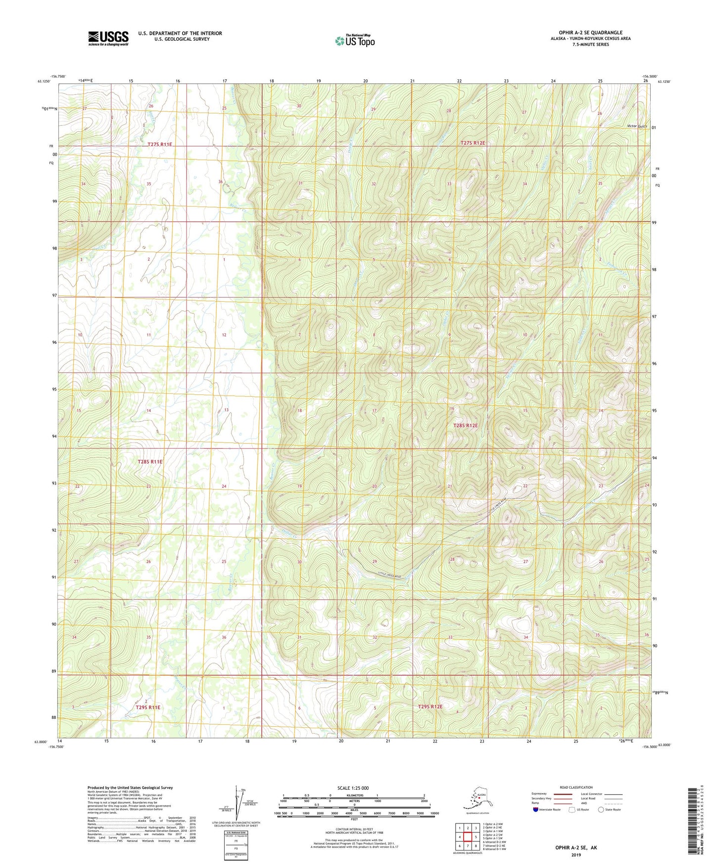 Ophir A-2 SE Alaska US Topo Map Image
