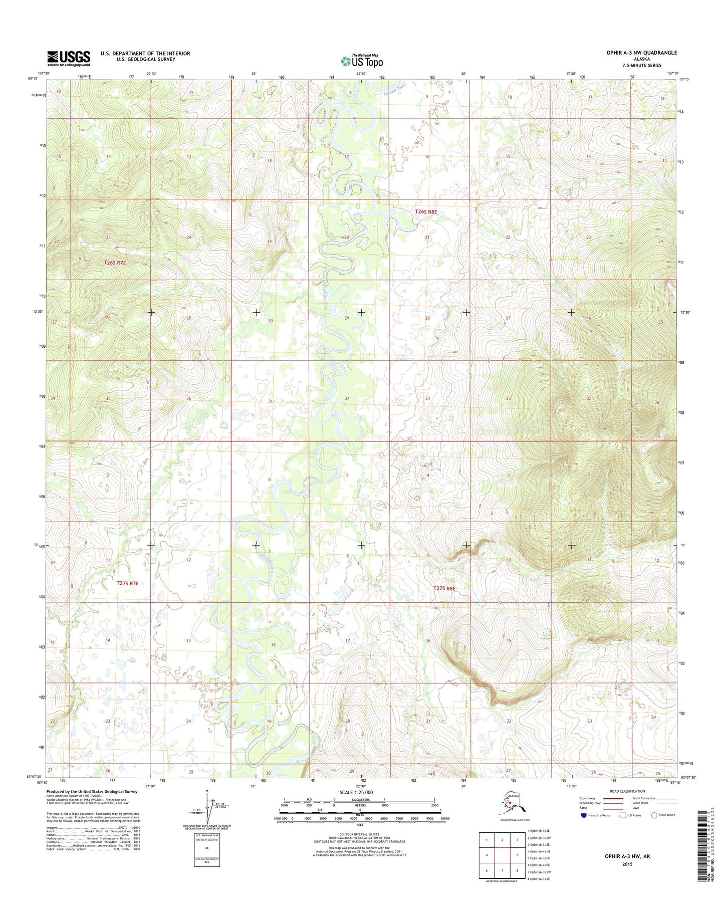 Ophir A-3 NW Alaska US Topo Map Image