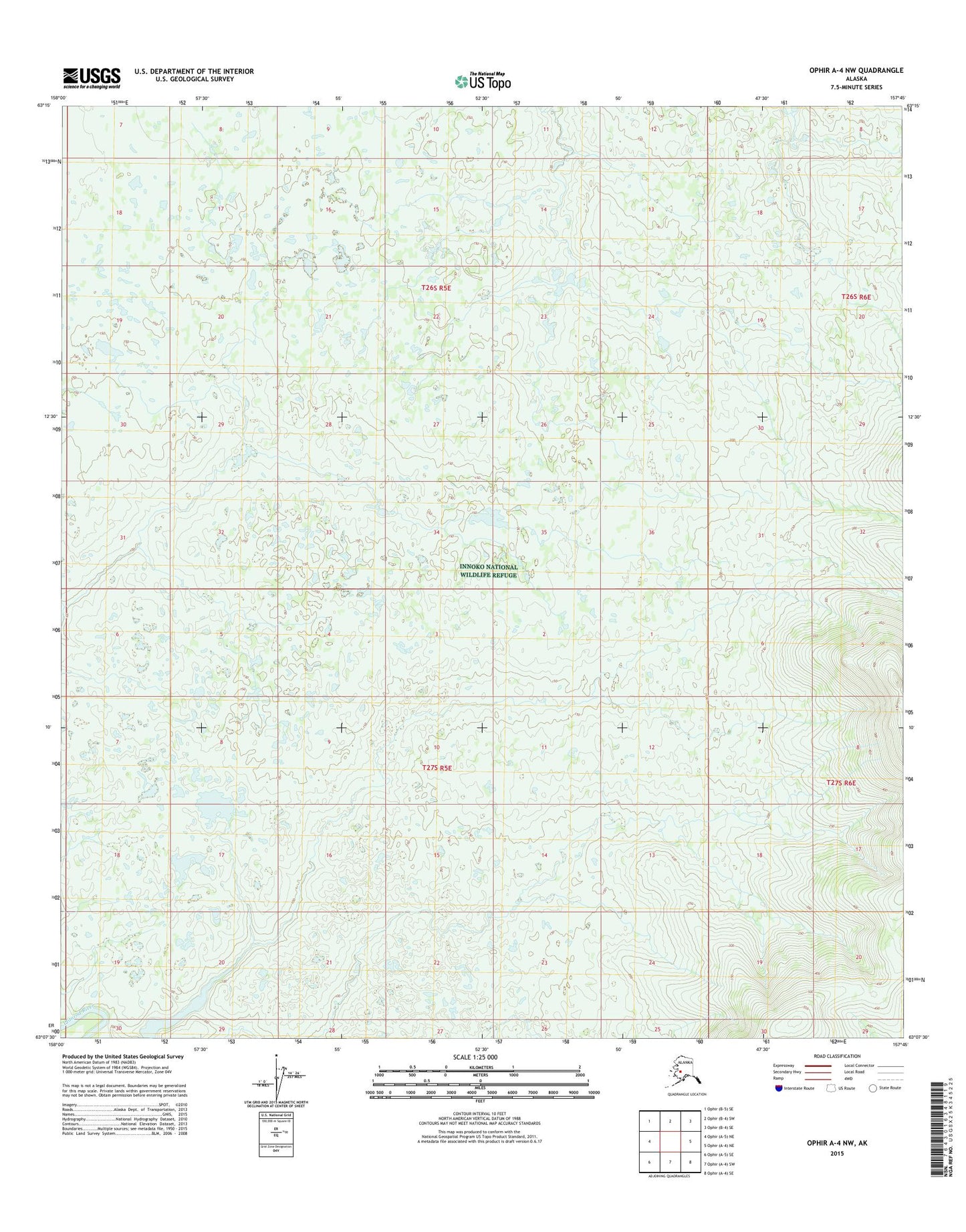 Ophir A-4 NW Alaska US Topo Map Image
