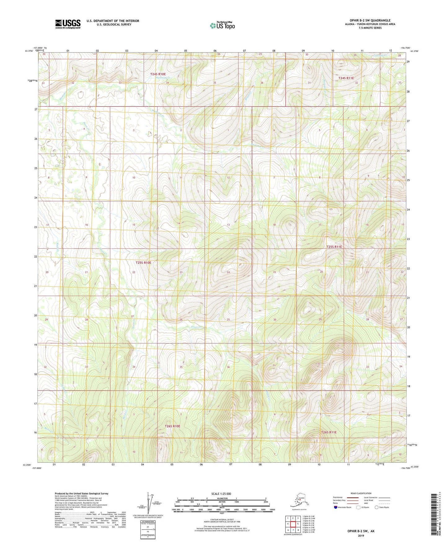 Ophir B-2 SW Alaska US Topo Map Image