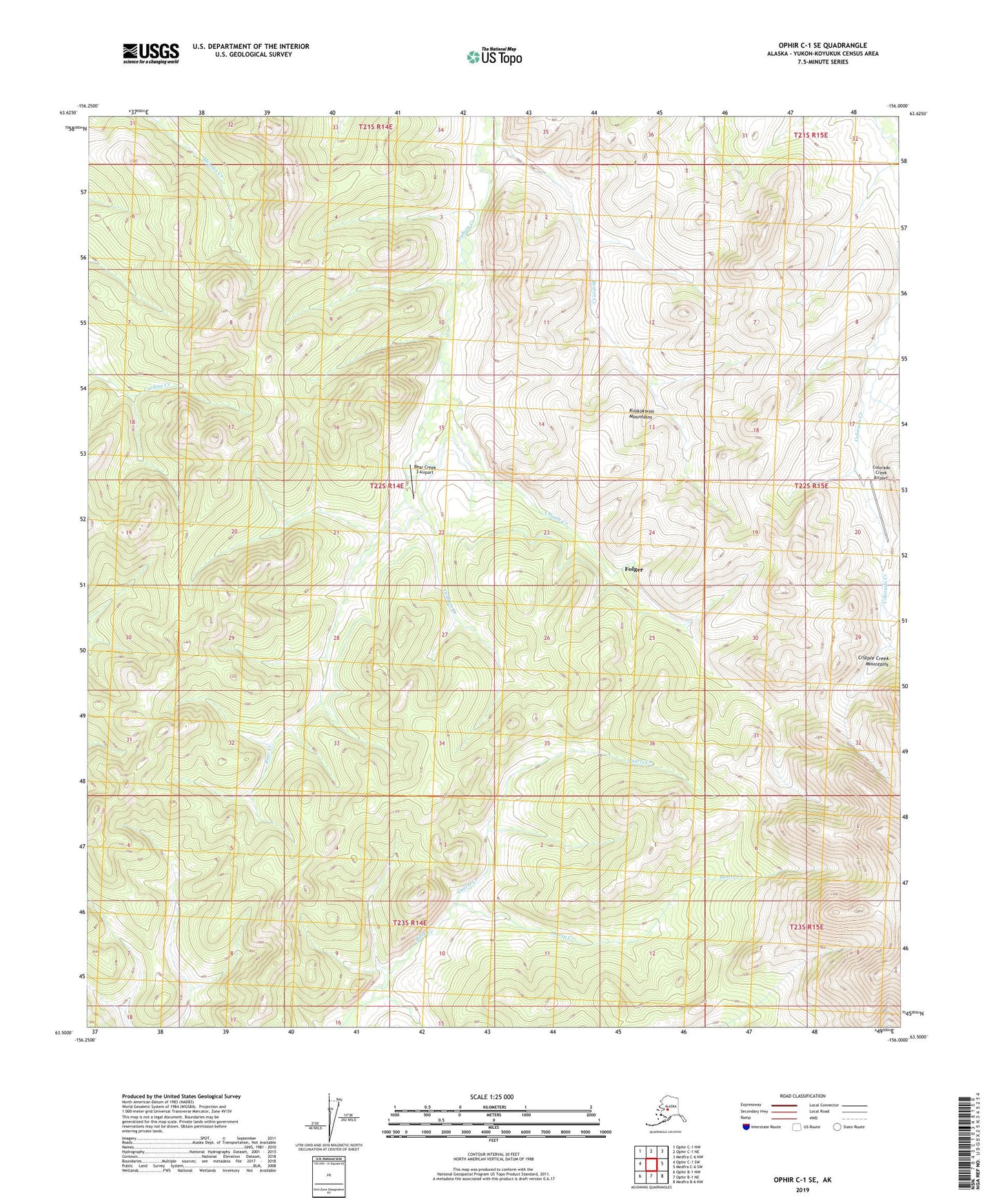 Ophir C-1 SE Alaska US Topo Map Image