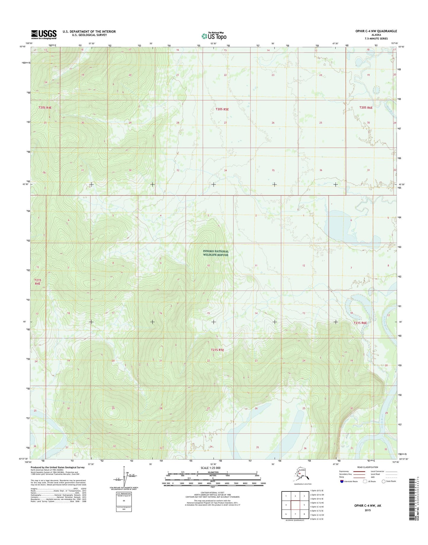 Ophir C-4 NW Alaska US Topo Map Image