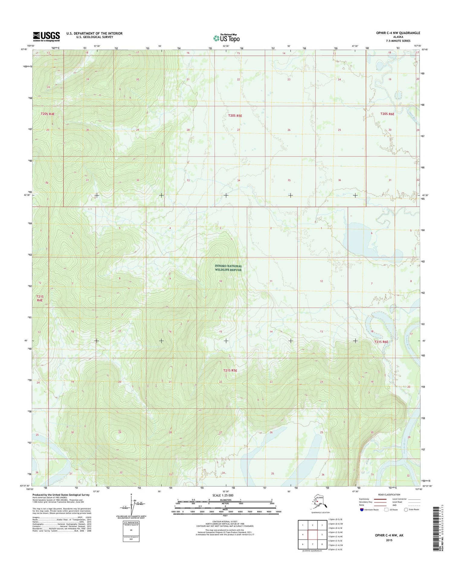 Ophir C-4 NW Alaska US Topo Map Image