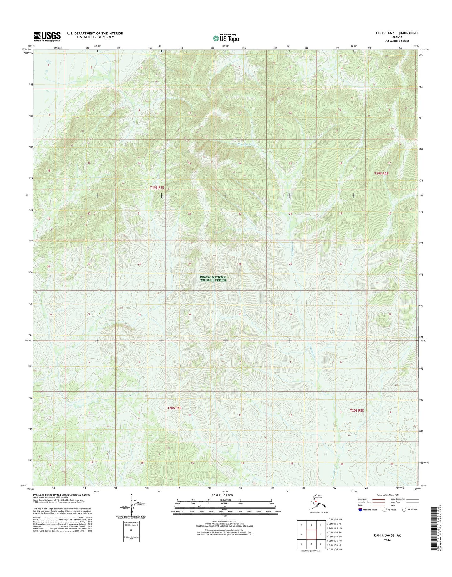 Ophir D-6 SE Alaska US Topo Map Image