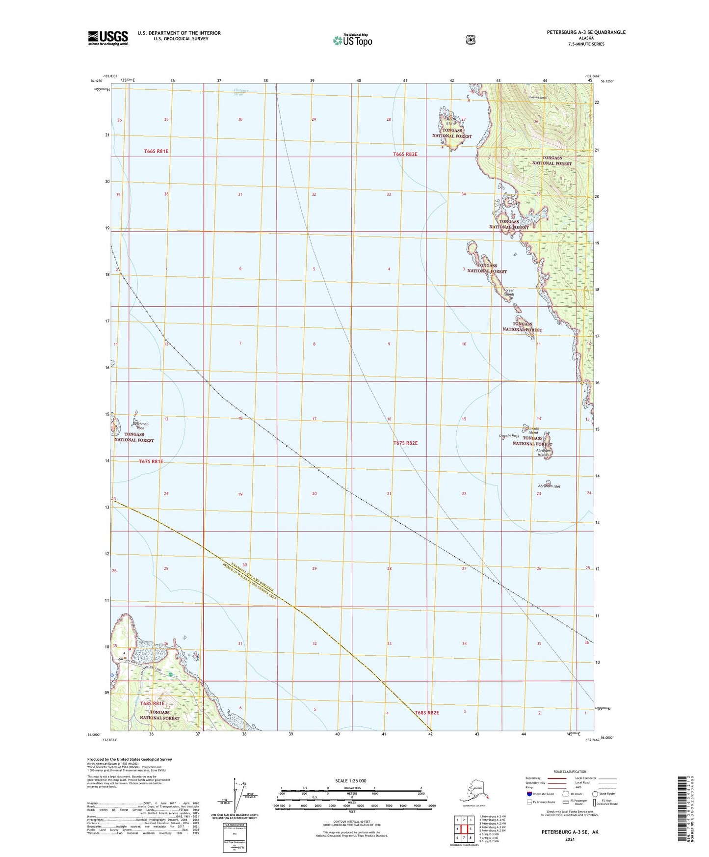 Petersburg A-3 SE Alaska US Topo Map Image