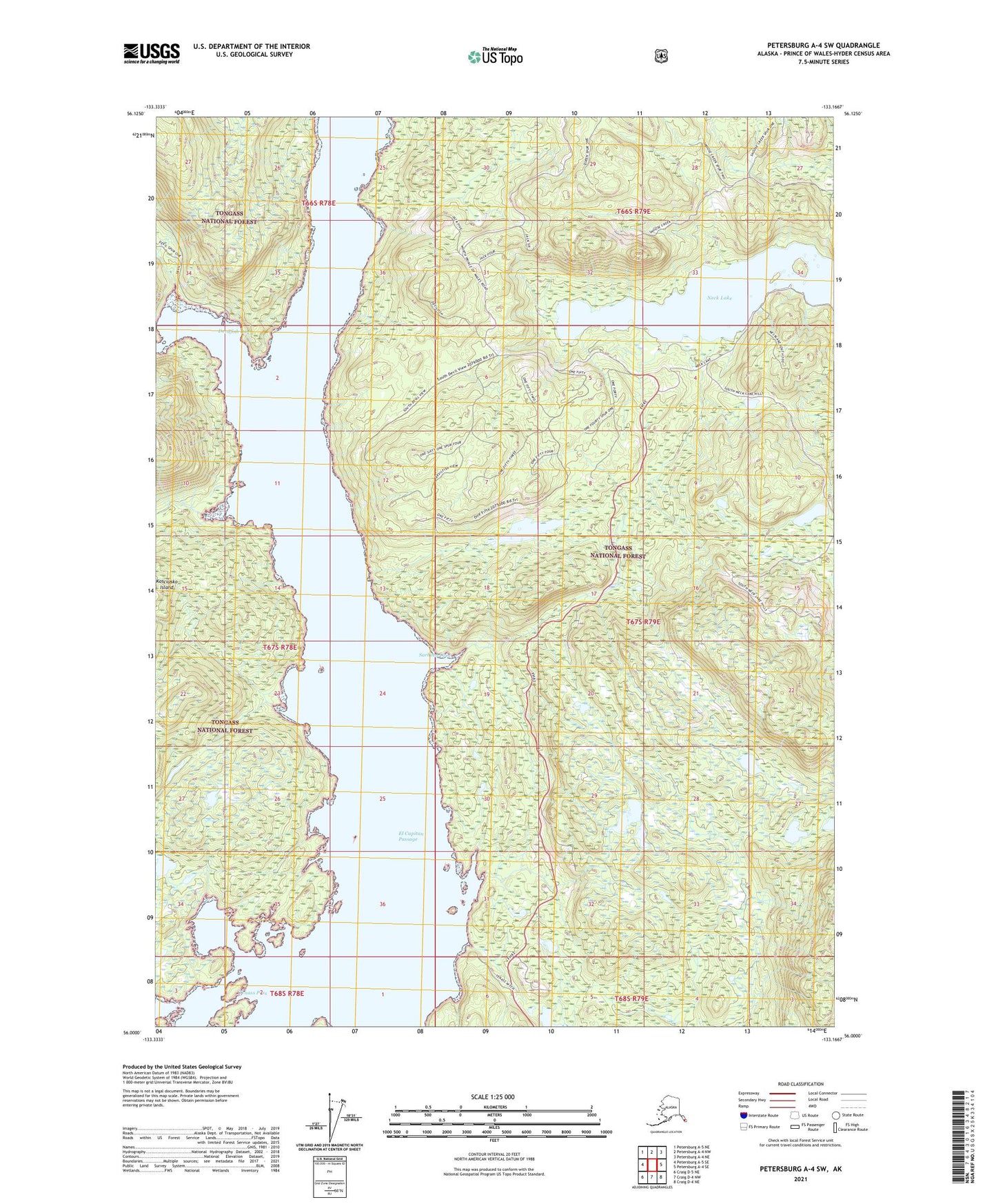 Petersburg A-4 SW Alaska US Topo Map Image