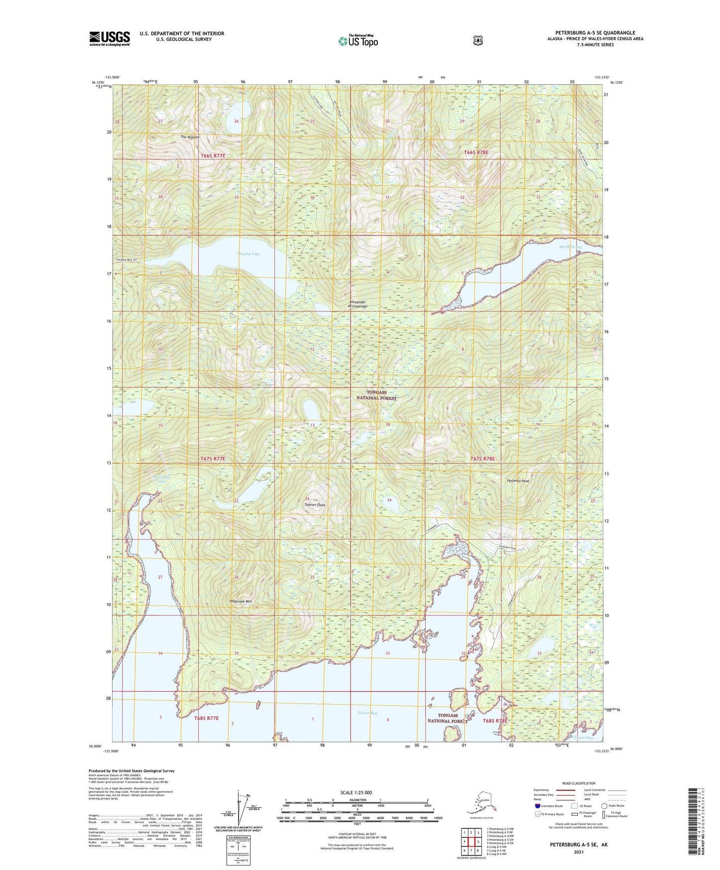Petersburg A-5 SE Alaska US Topo Map Image
