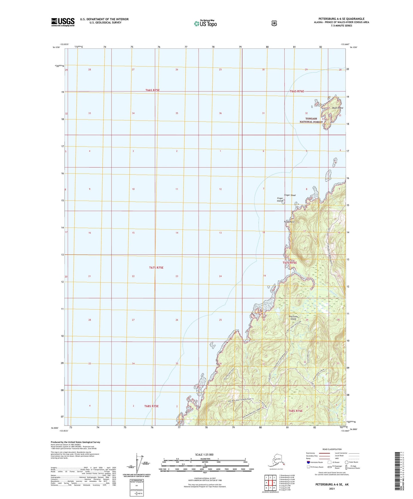 Petersburg A-6 SE Alaska US Topo Map Image