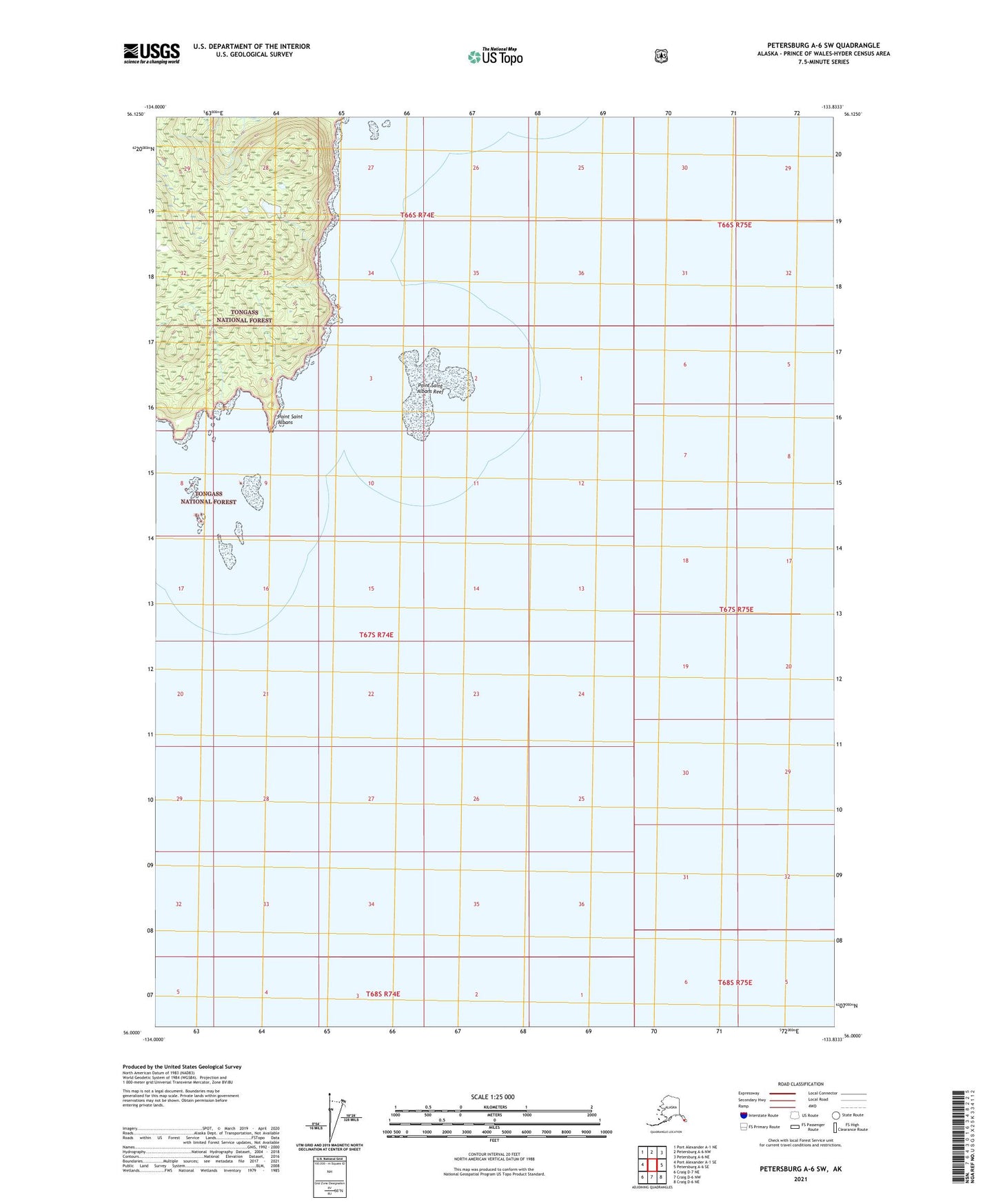 Petersburg A-6 SW Alaska US Topo Map Image