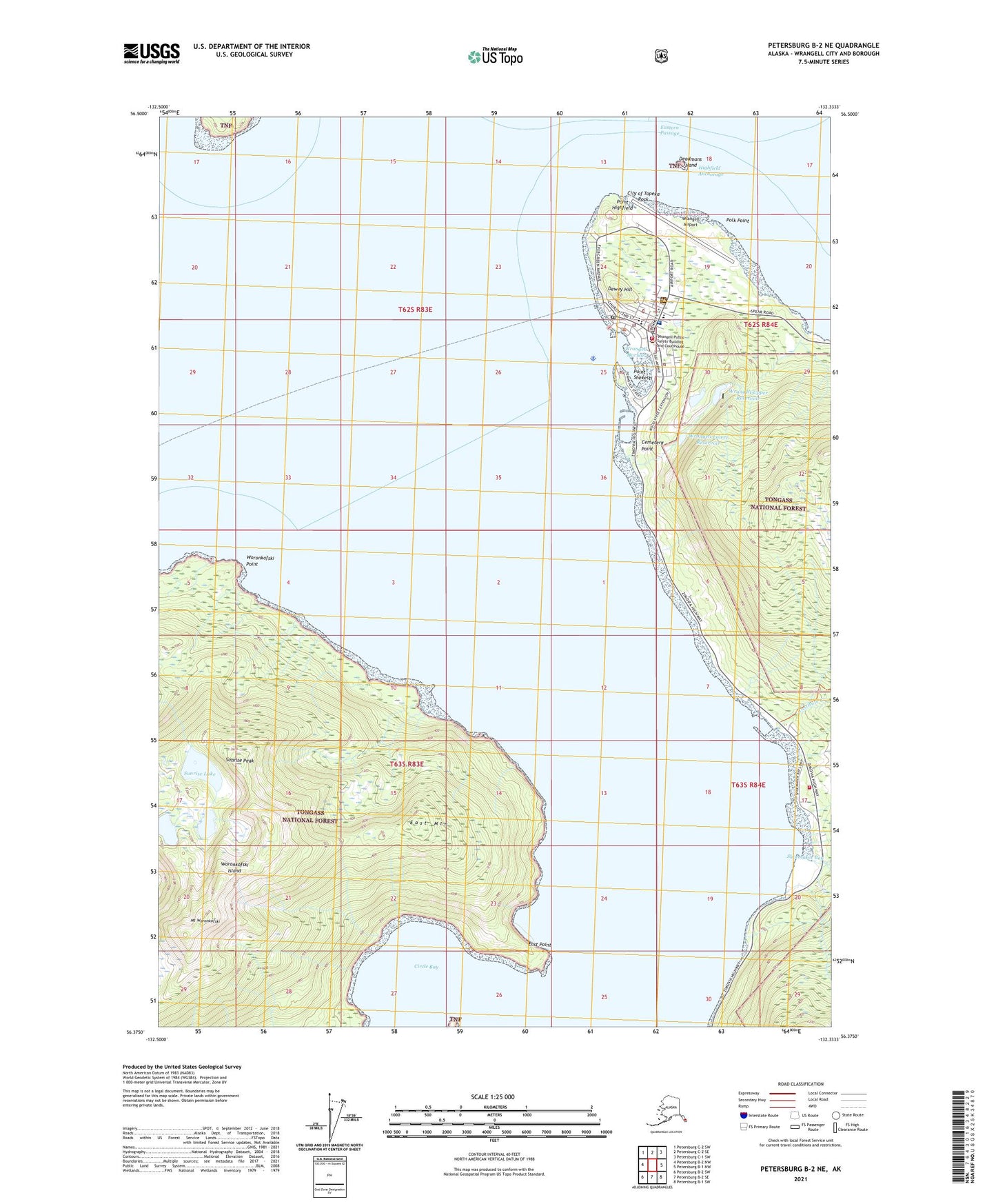 Petersburg B-2 NE Alaska US Topo Map Image