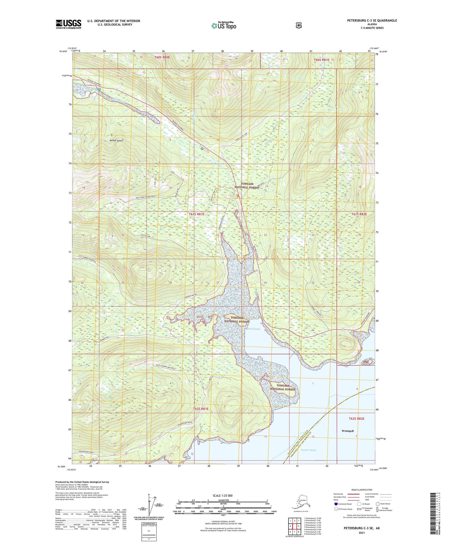 Petersburg C-3 SE Alaska US Topo Map Image