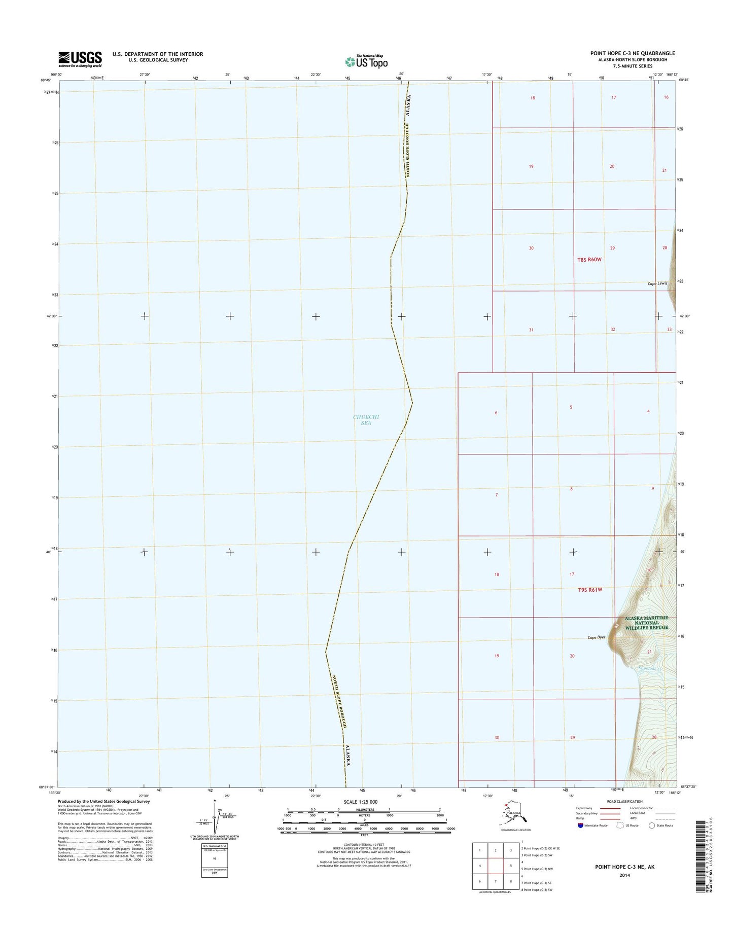 Point Hope C-3 NE Alaska US Topo Map Image