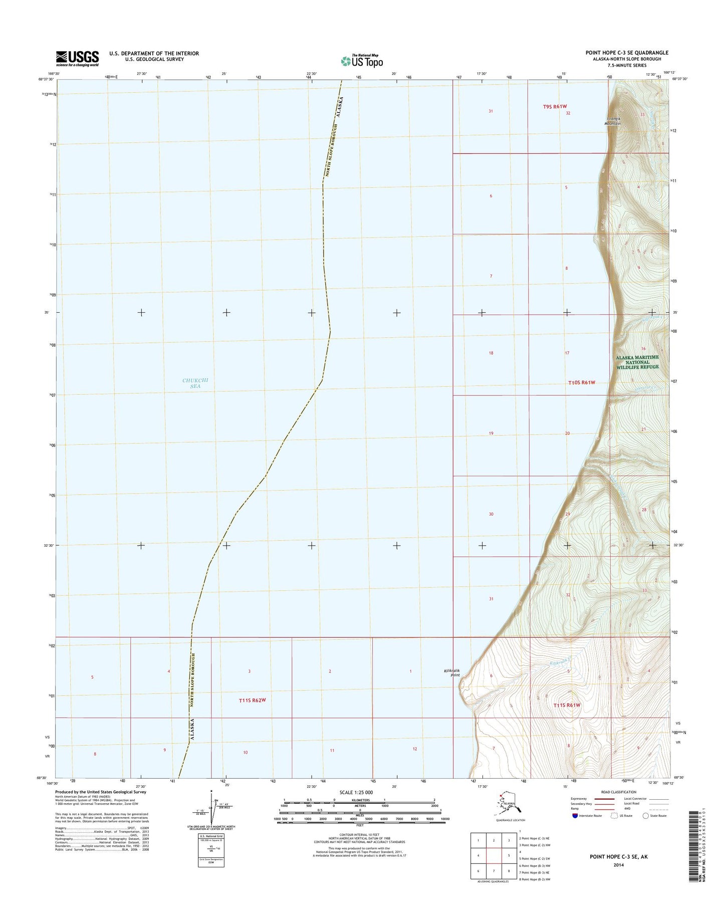 Point Hope C-3 SE Alaska US Topo Map Image