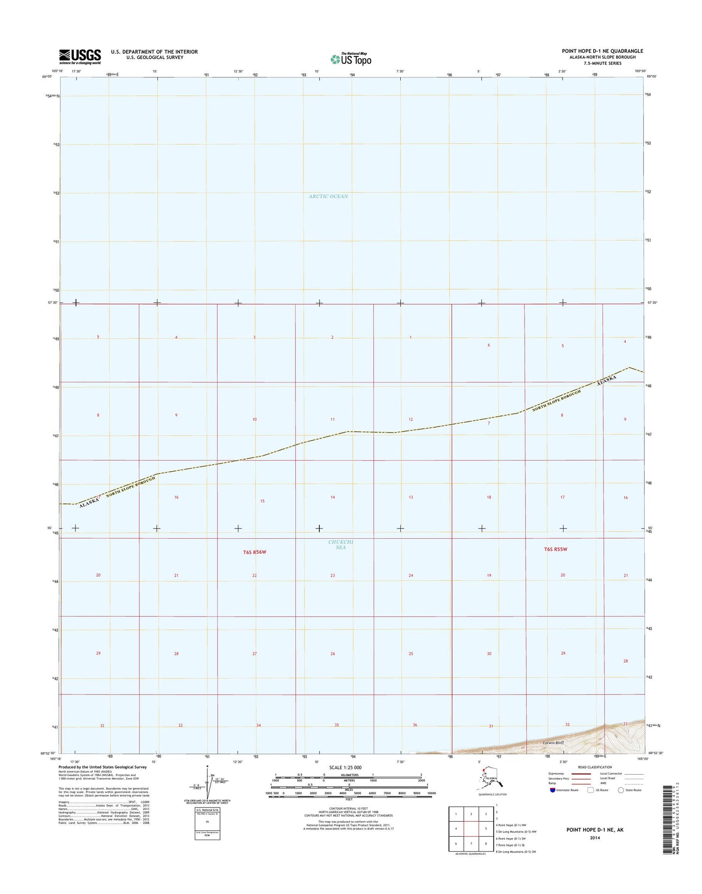 Point Hope D-1 NE Alaska US Topo Map Image
