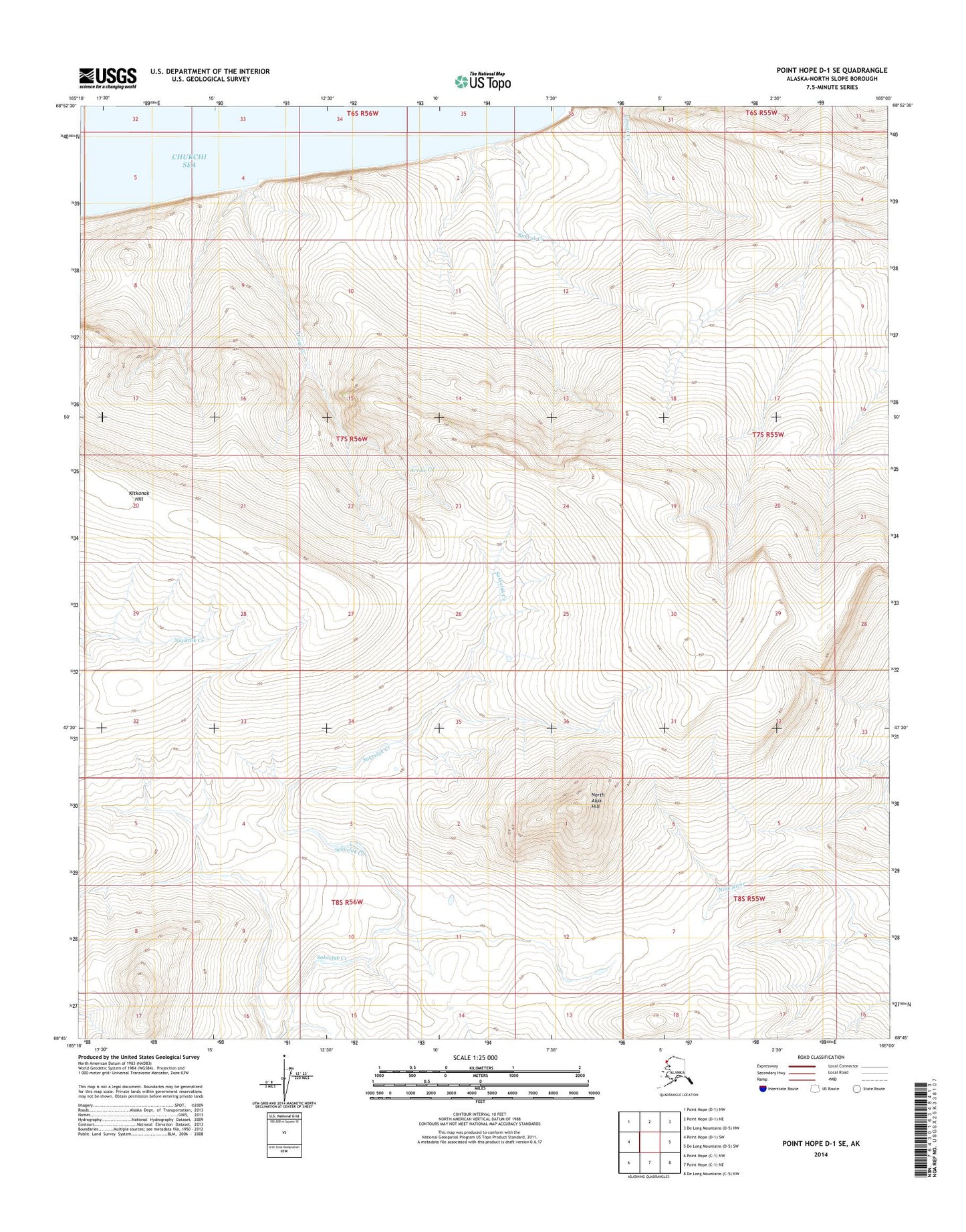 Point Hope D-1 SE Alaska US Topo Map Image