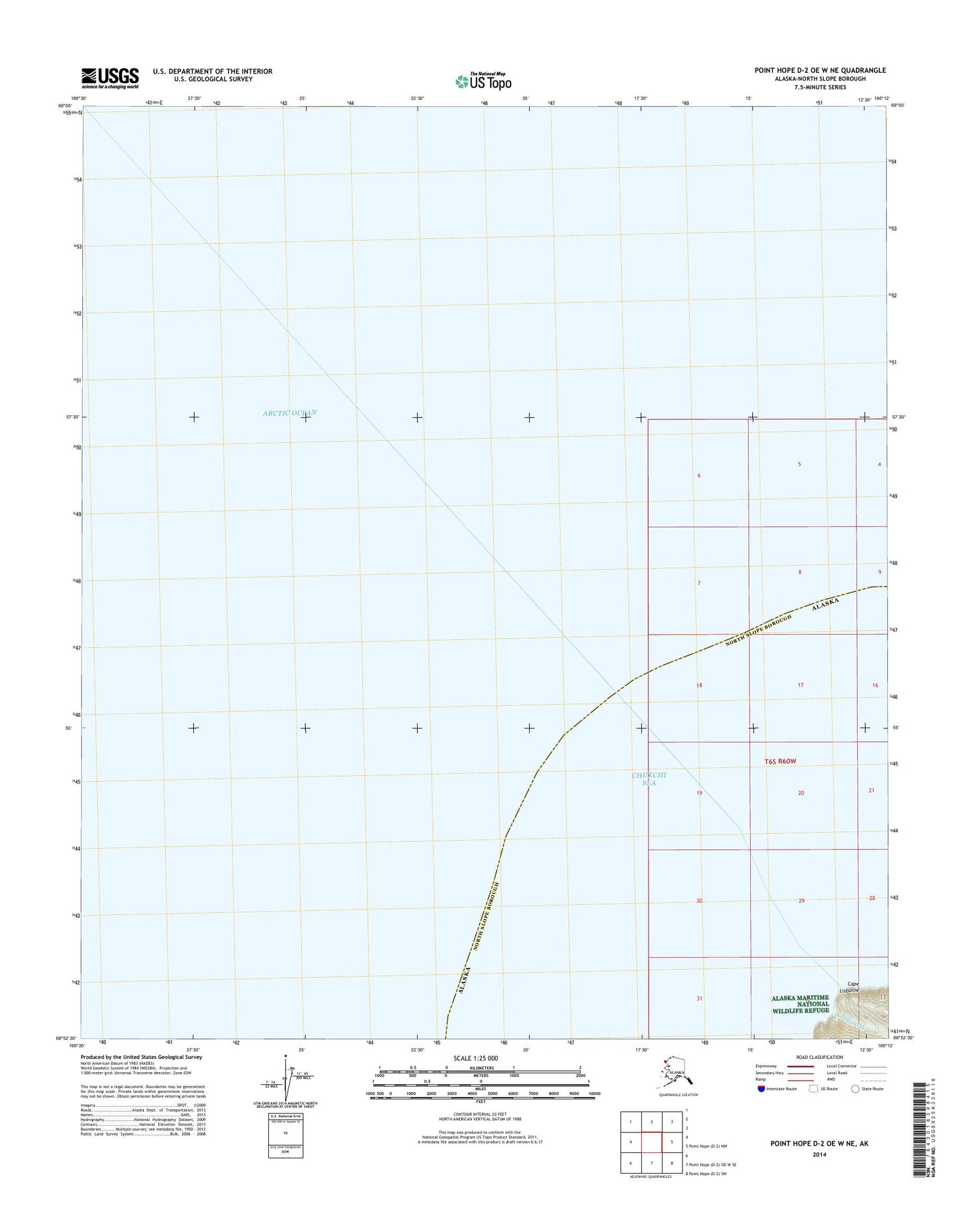 Point Hope D-2 OE W NE Alaska US Topo Map Image