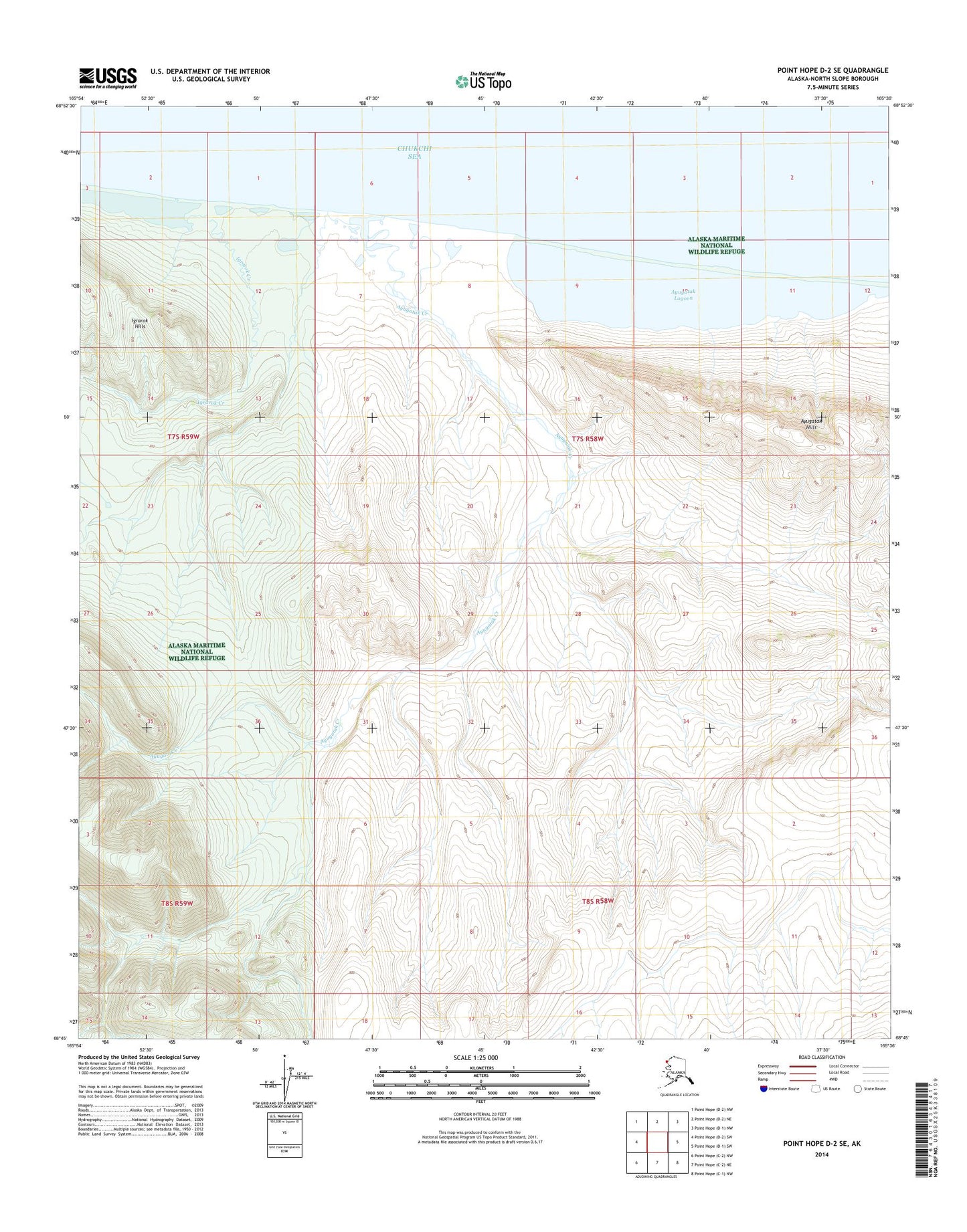 Point Hope D-2 SE Alaska US Topo Map Image