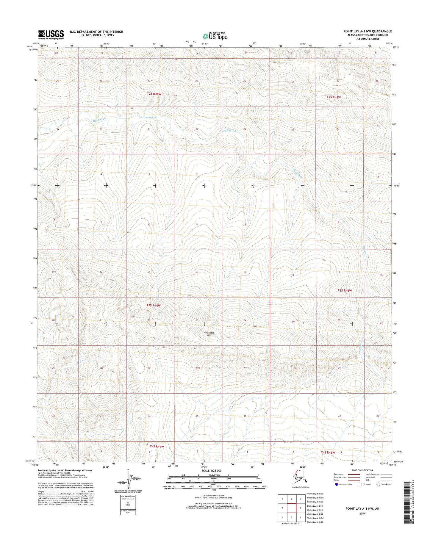 Point Lay A-1 NW Alaska US Topo Map Image
