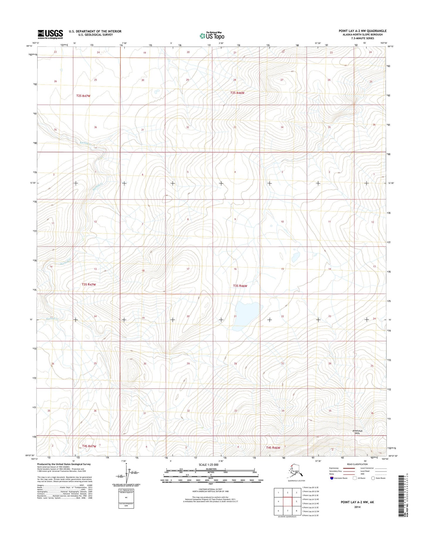 Point Lay A-2 NW Alaska US Topo Map Image