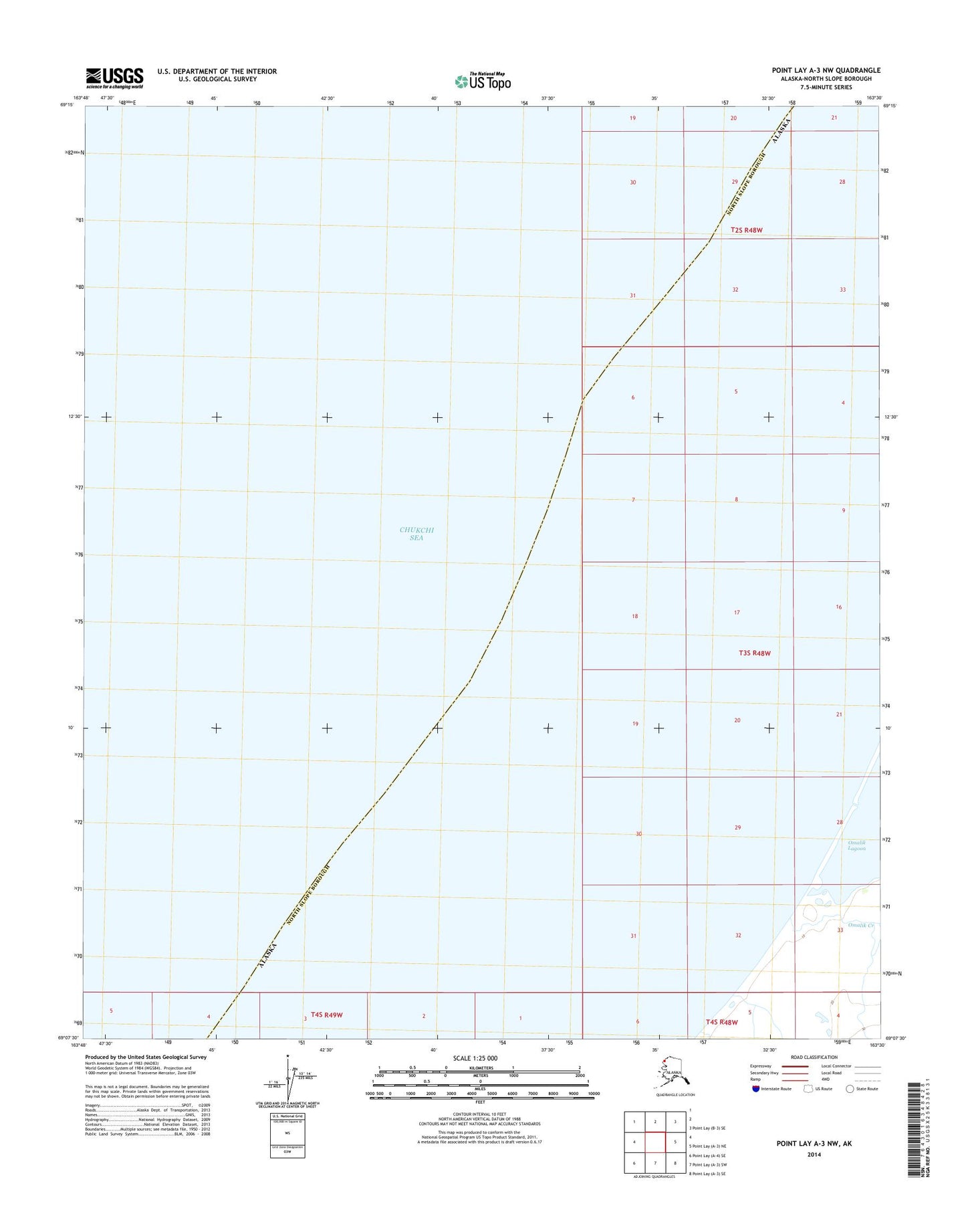 Point Lay A-3 NW Alaska US Topo Map Image