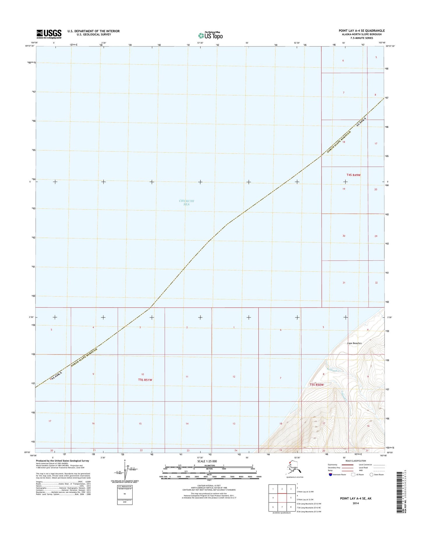 Point Lay A-4 SE Alaska US Topo Map Image