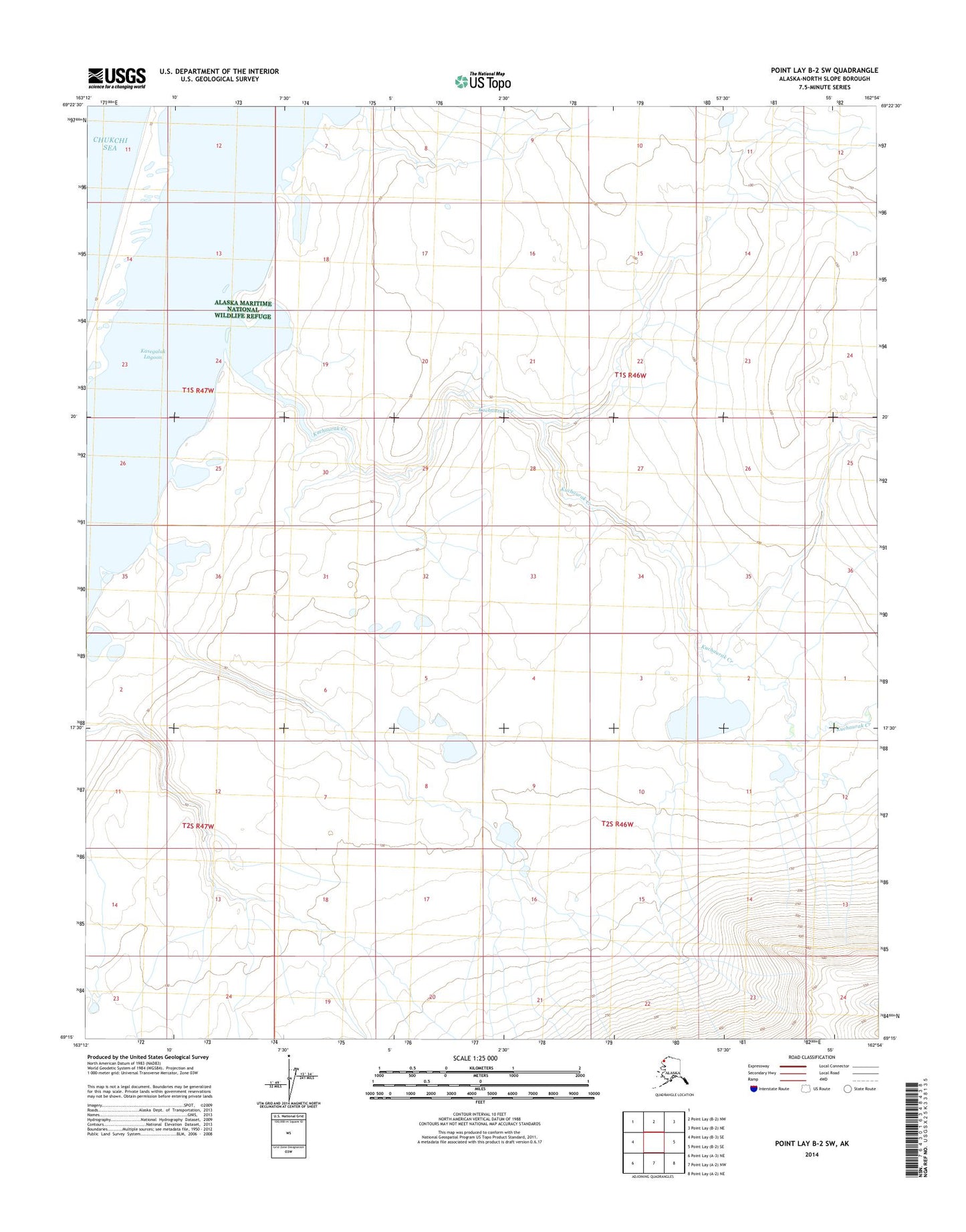 Point Lay B-2 SW Alaska US Topo Map Image