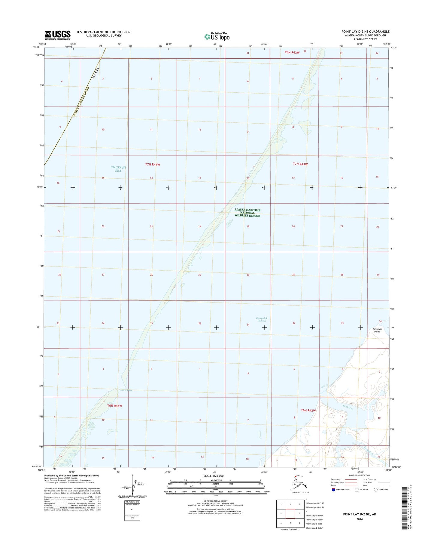 Point Lay D-2 NE Alaska US Topo Map Image