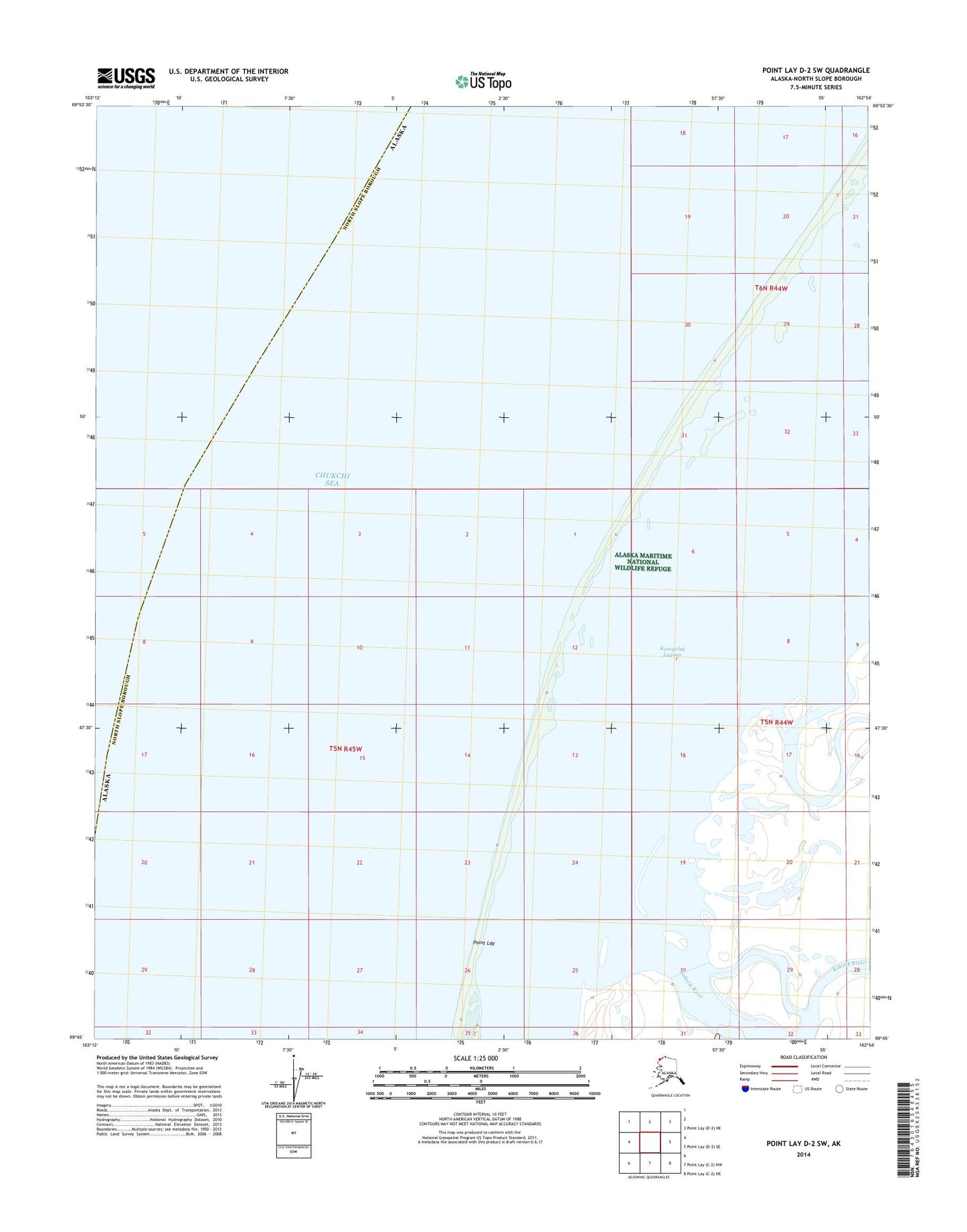 Point Lay D-2 SW Alaska US Topo Map Image