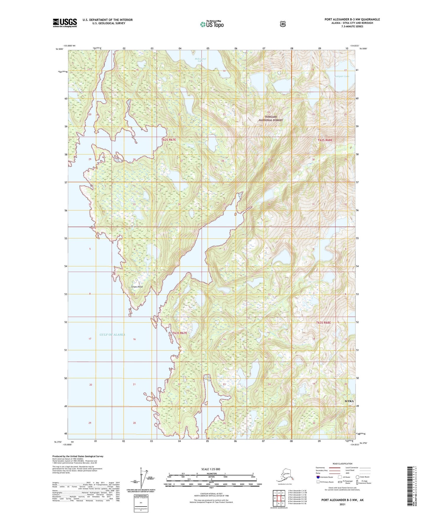 Port Alexander B-3 NW Alaska US Topo Map Image