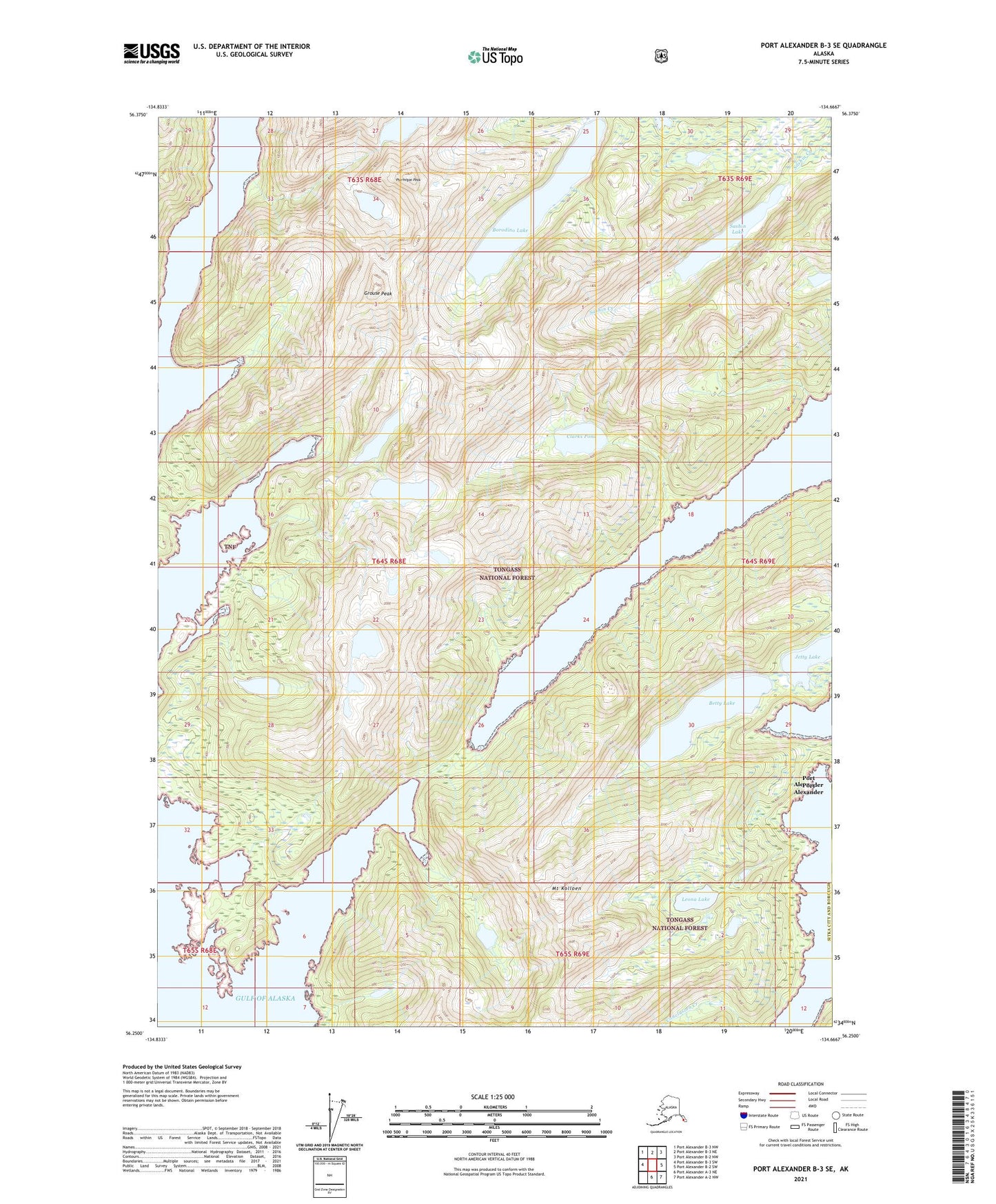 Port Alexander B-3 SE Alaska US Topo Map Image