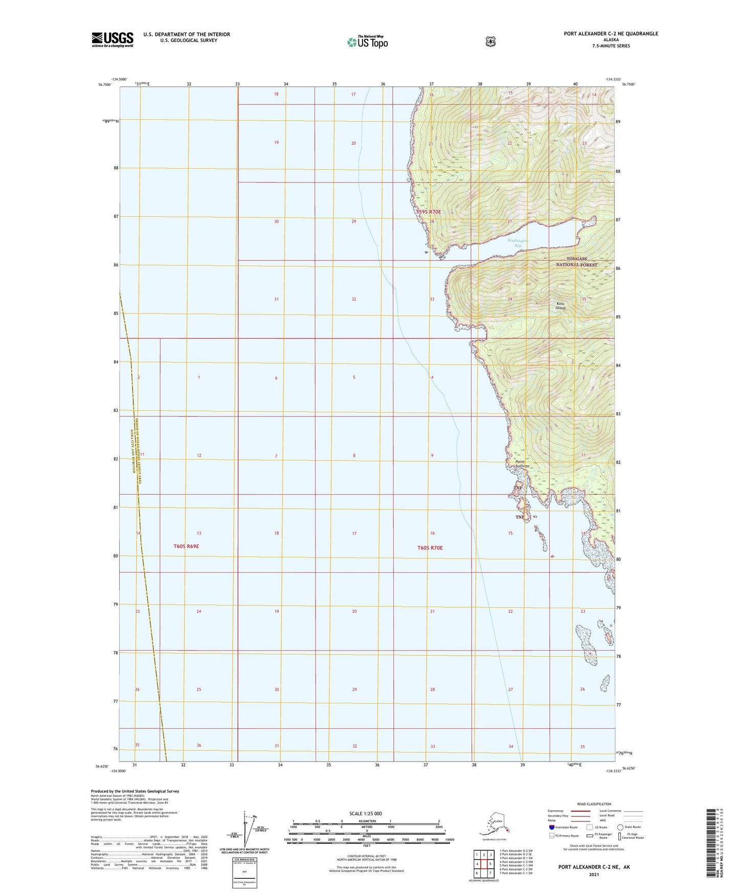 Port Alexander C-2 NE Alaska US Topo Map Image