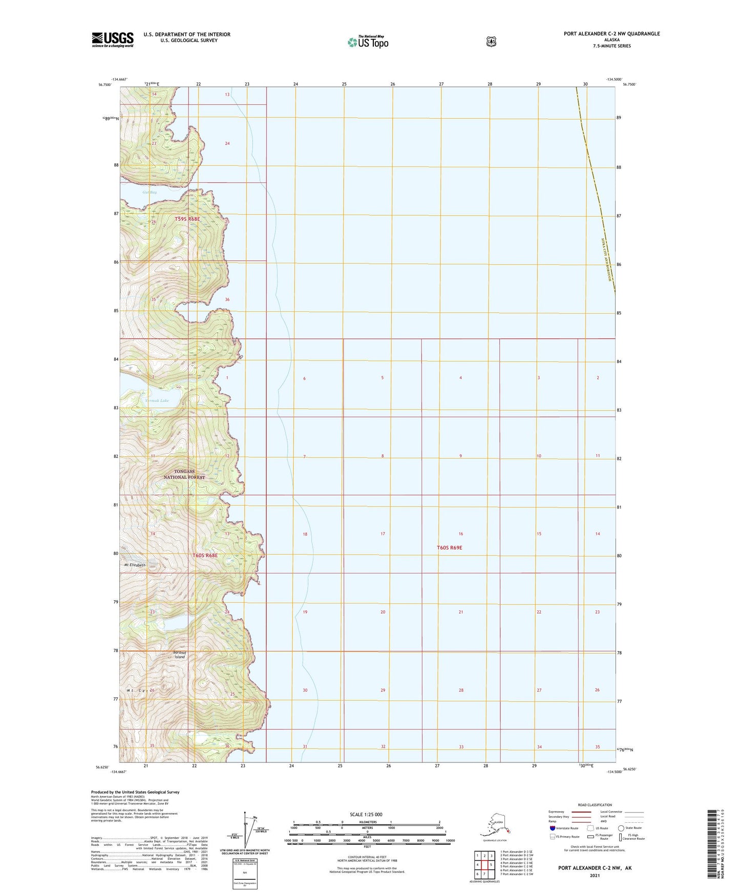 Port Alexander C-2 NW Alaska US Topo Map Image