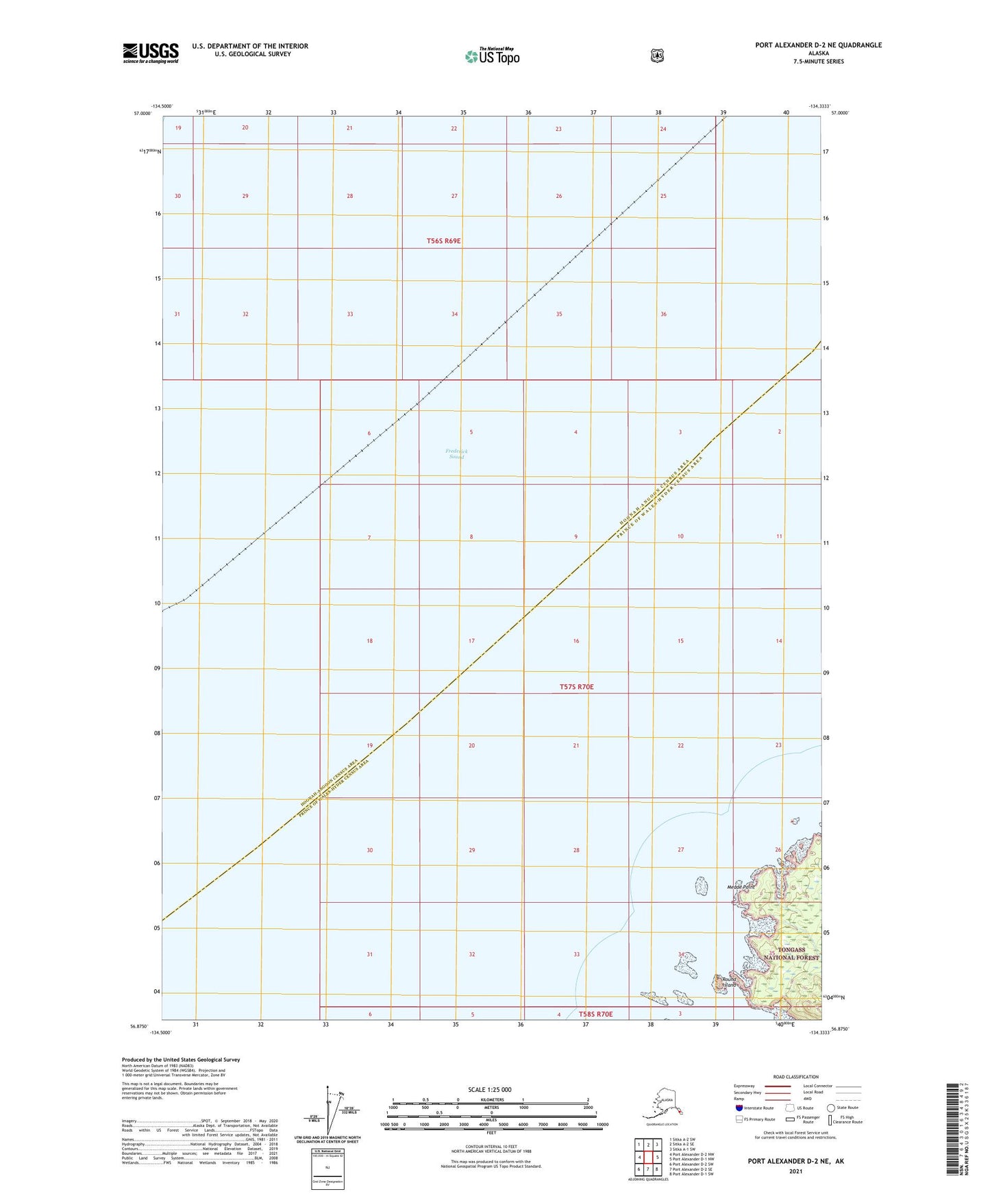 Port Alexander D-2 NE Alaska US Topo Map Image