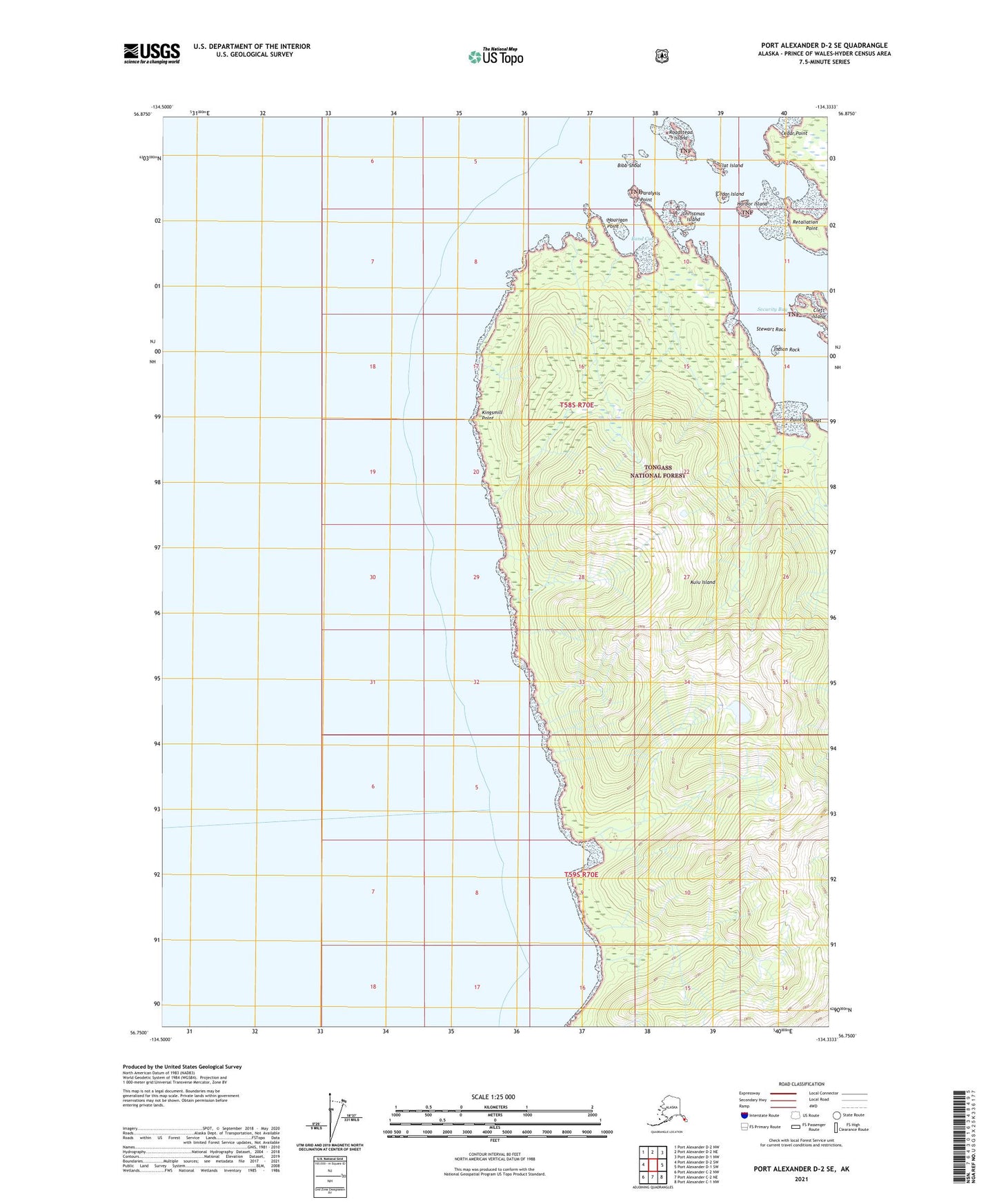 Port Alexander D-2 SE Alaska US Topo Map Image