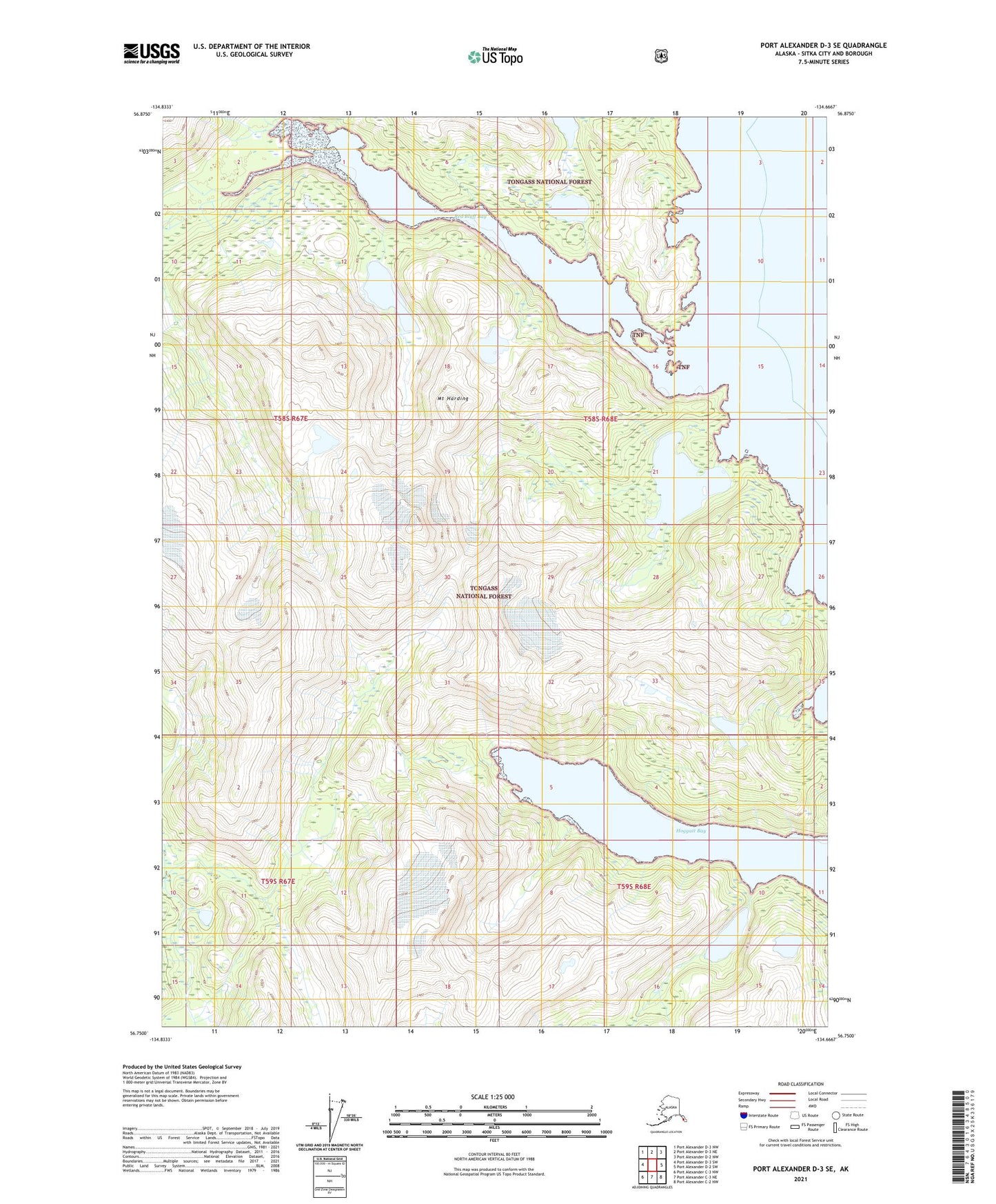 Port Alexander D-3 SE Alaska US Topo Map Image