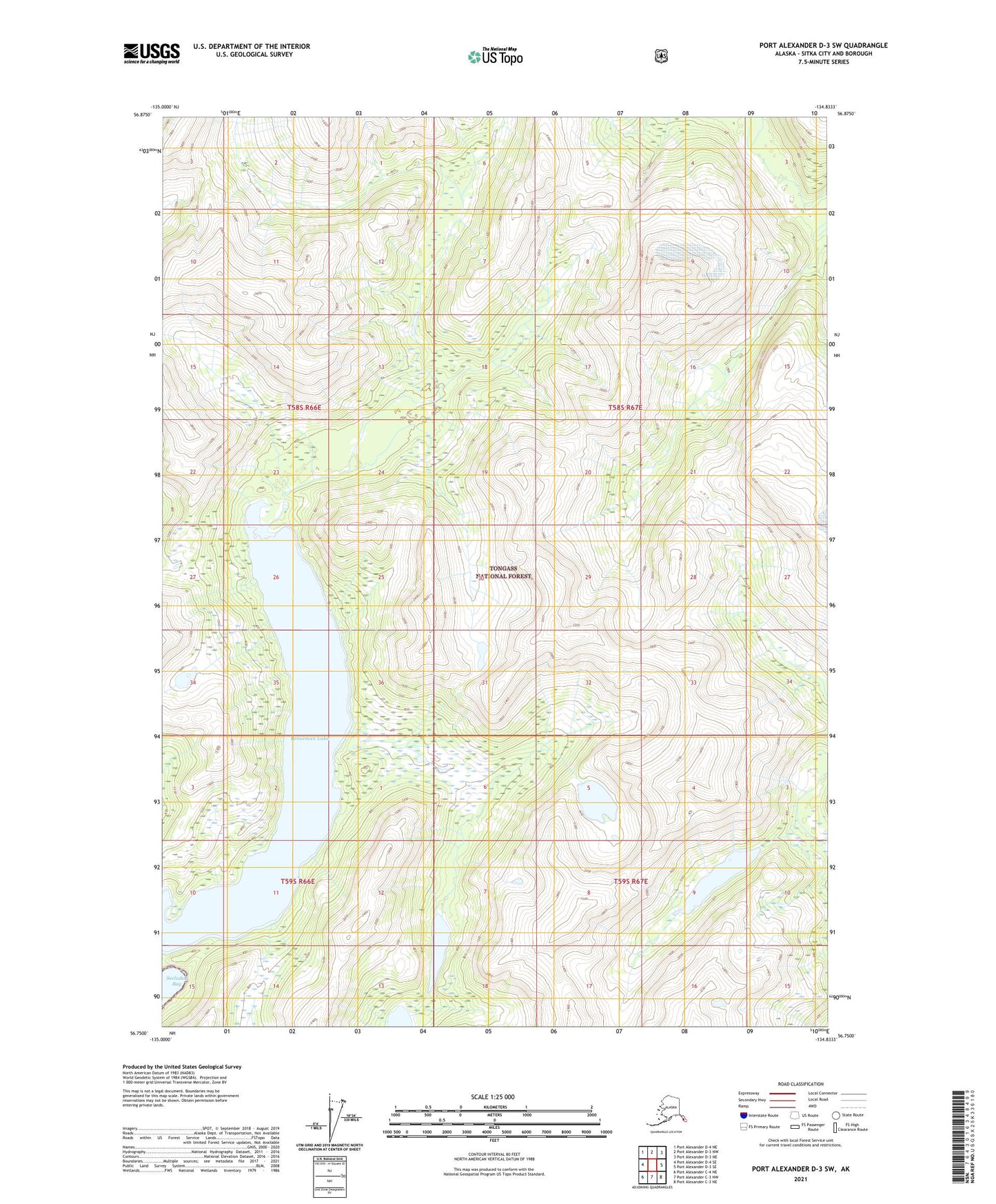 Port Alexander D-3 SW Alaska US Topo Map Image
