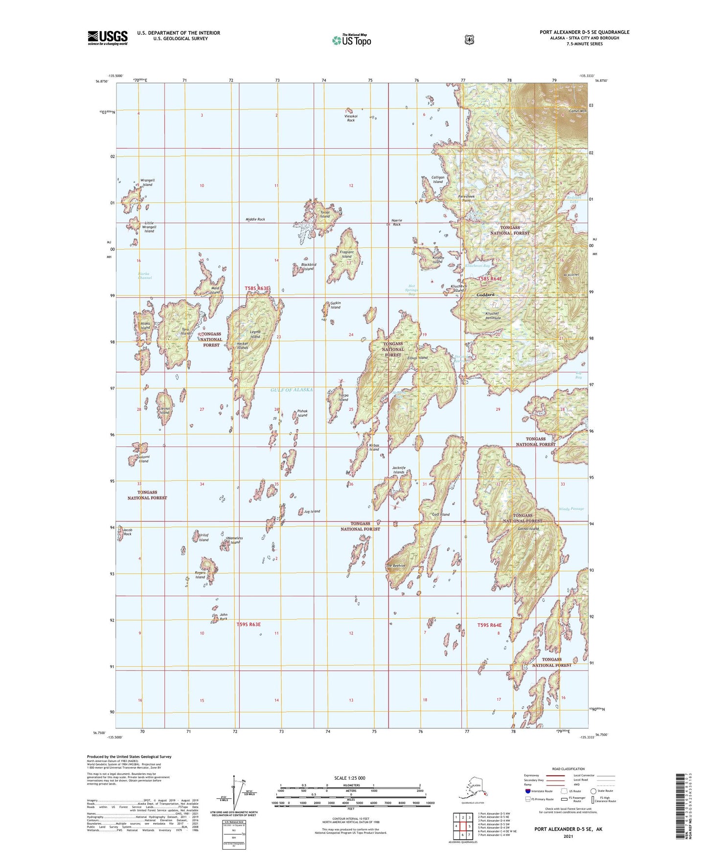 Port Alexander D-5 SE Alaska US Topo Map Image