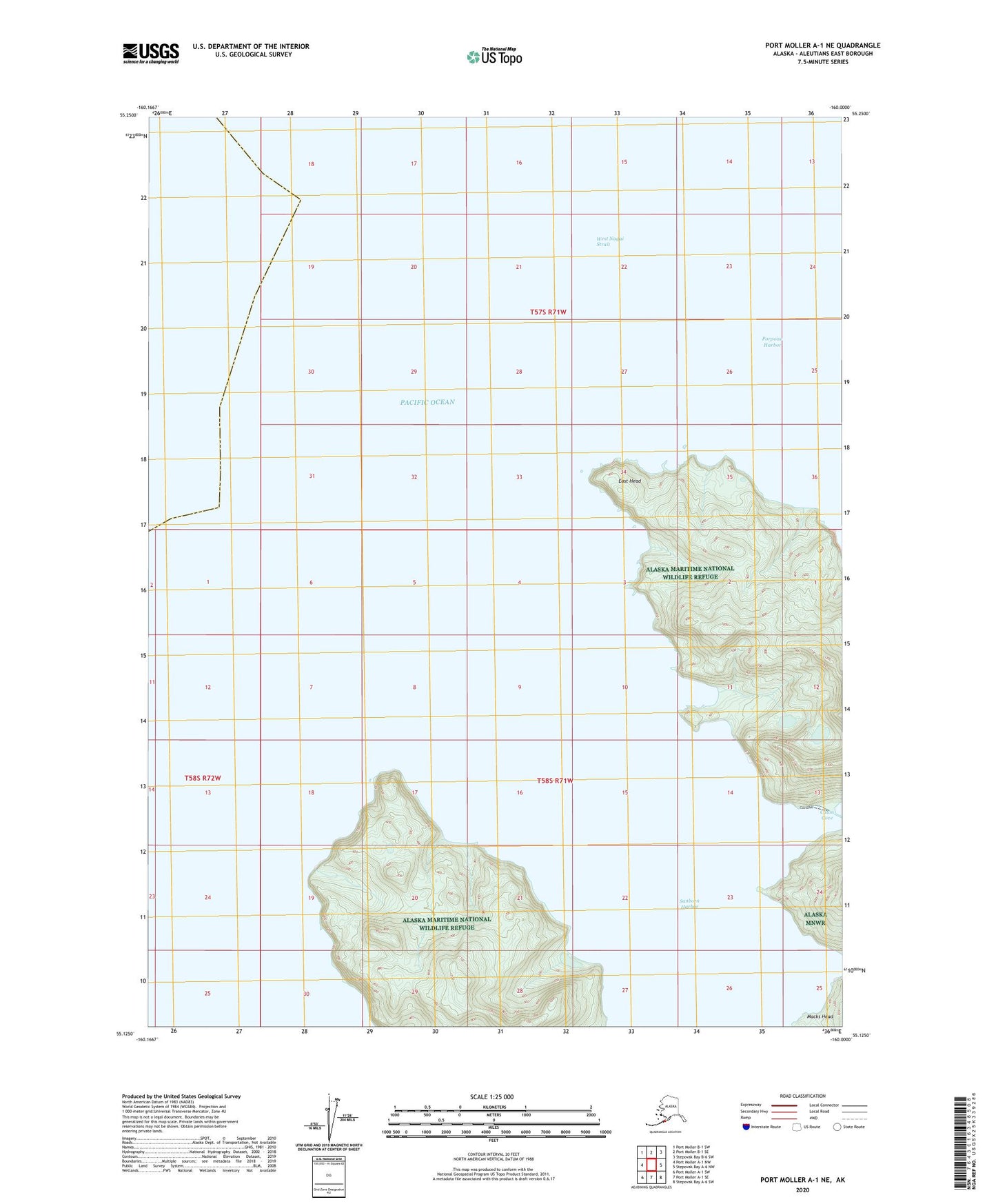 Port Moller A-1 NE Alaska US Topo Map Image