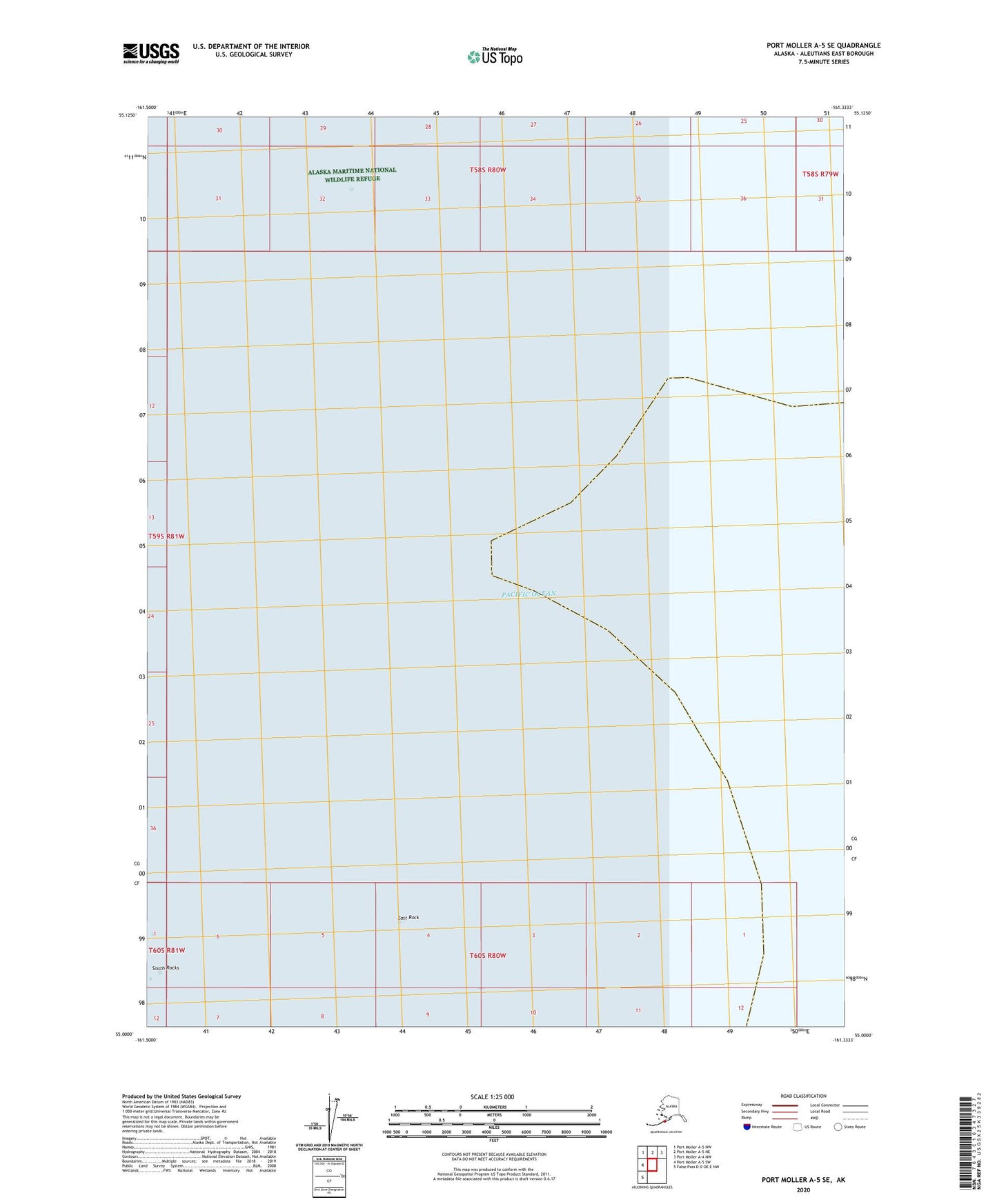 Port Moller A-5 SE Alaska US Topo Map Image